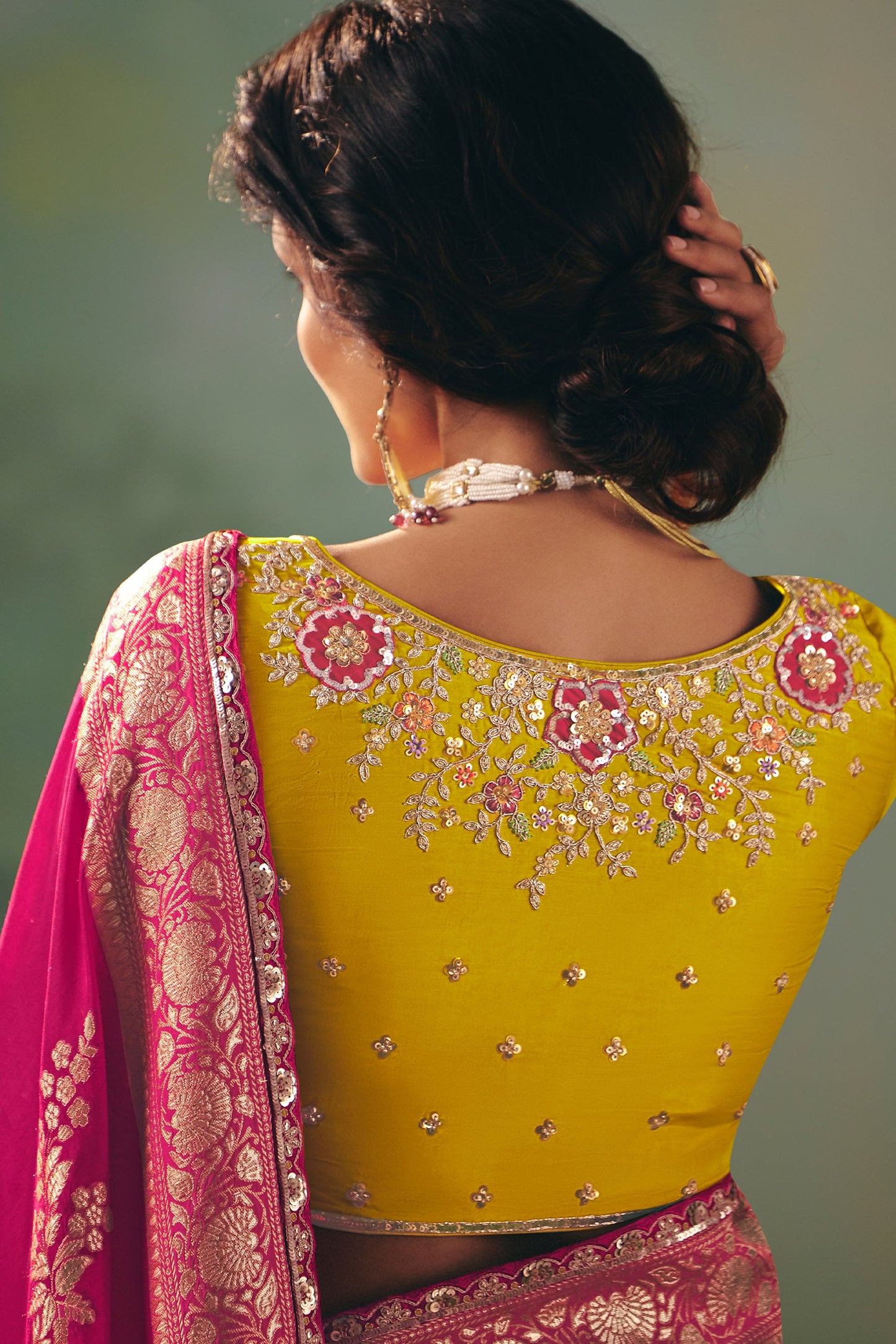 Rani Pink Woven Viscose Silk Banarasi Saree-SAR10571_4_SareeButa.com