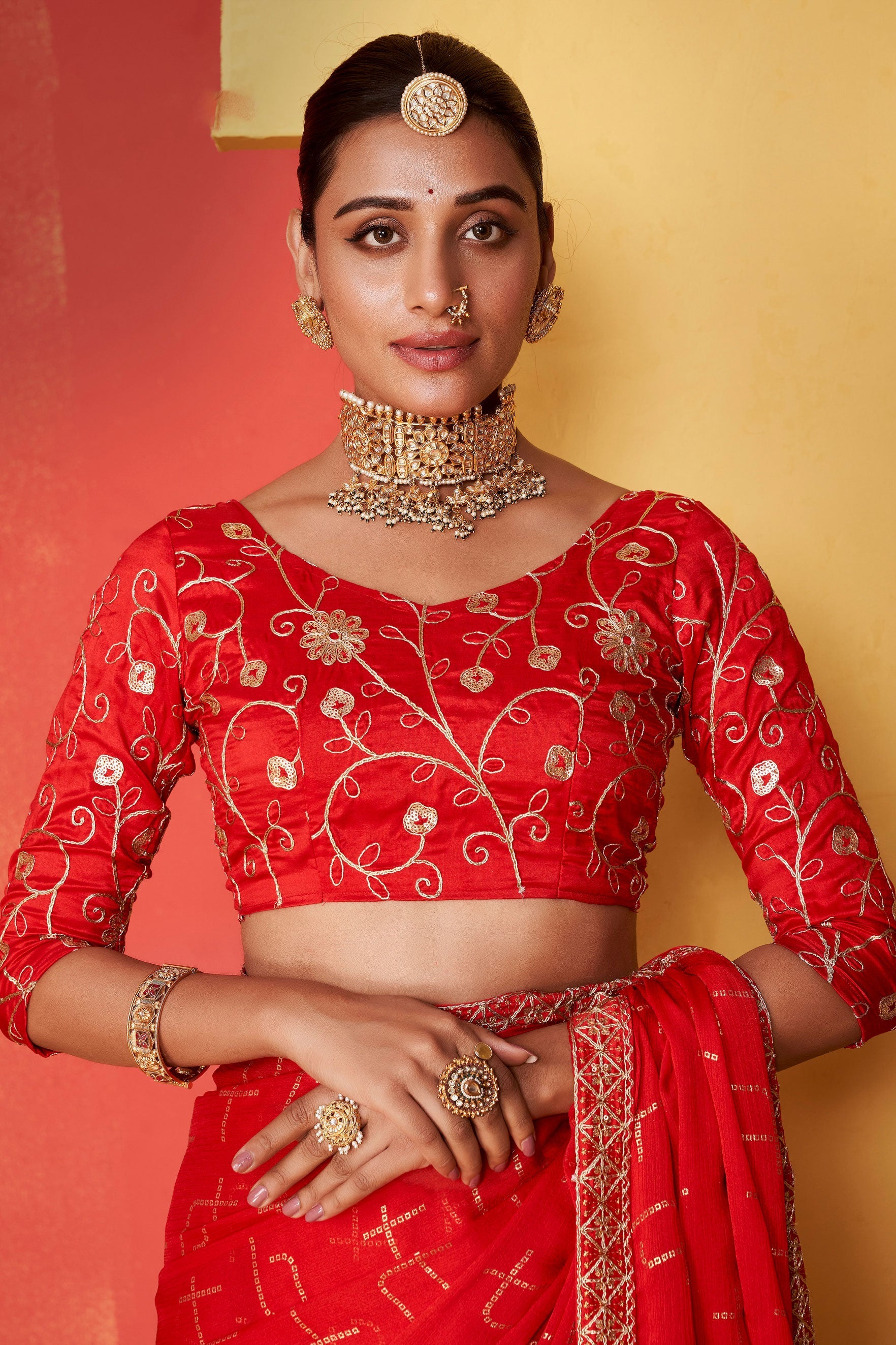 red-embroidered-chiffon-bandhani-saree-zb131245_3_SareeButa.com