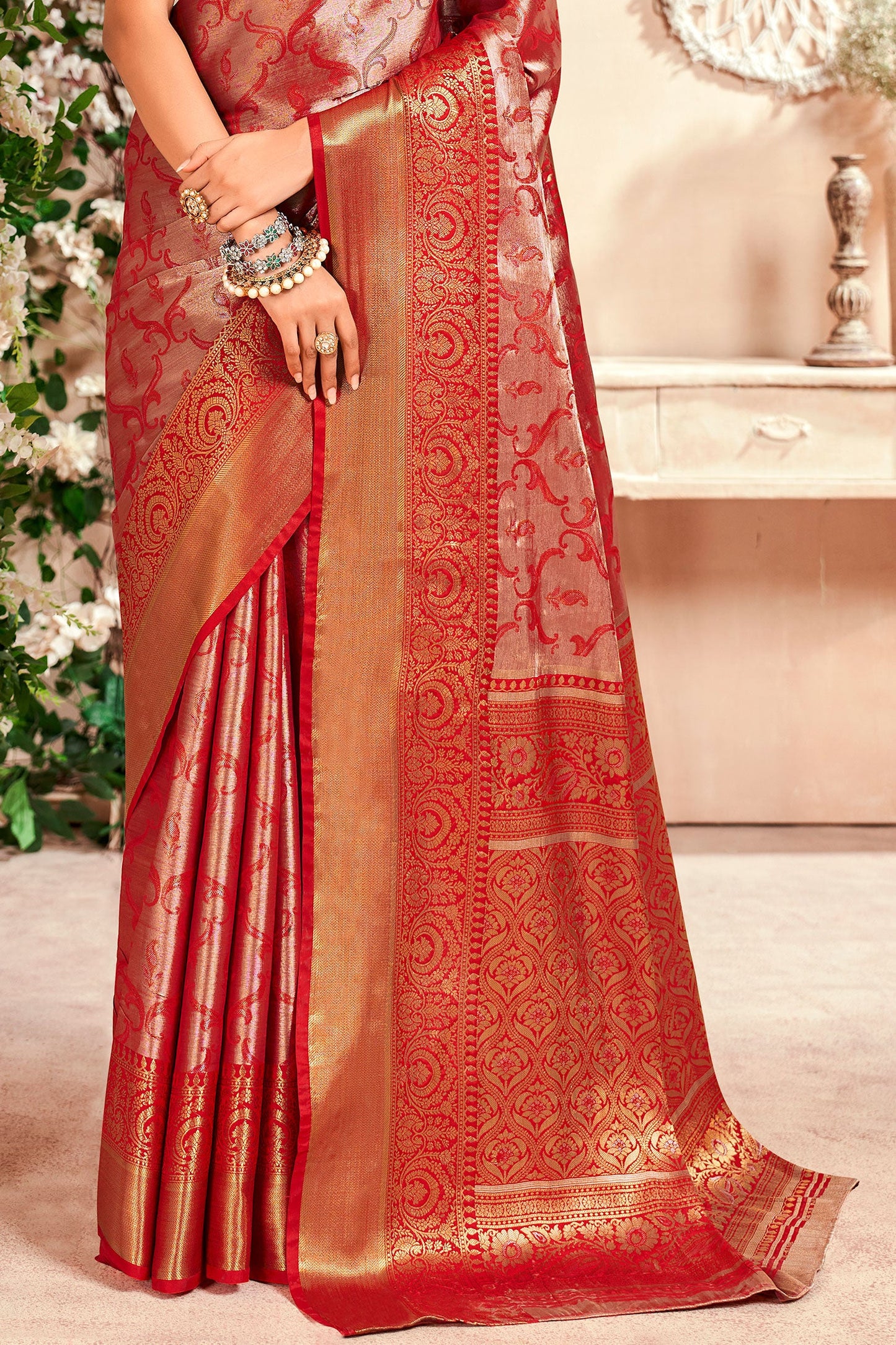 Red Zari Work Silk Saree-ZB133059_3_SareeButa.com