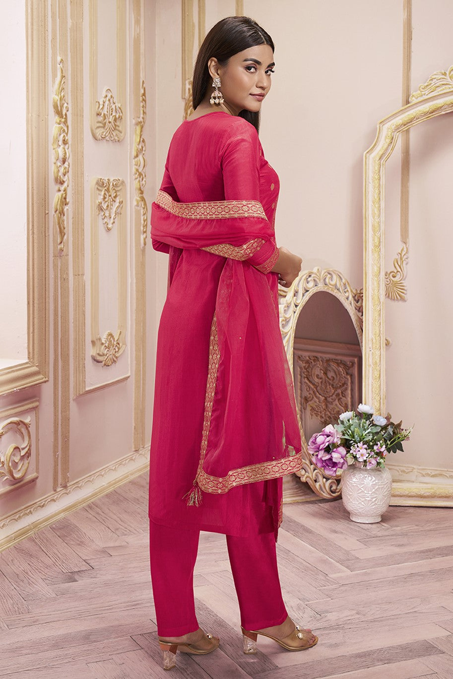 Red Dola Silk Readymade Salwar Suit-SS138_6_SareeButa.com
