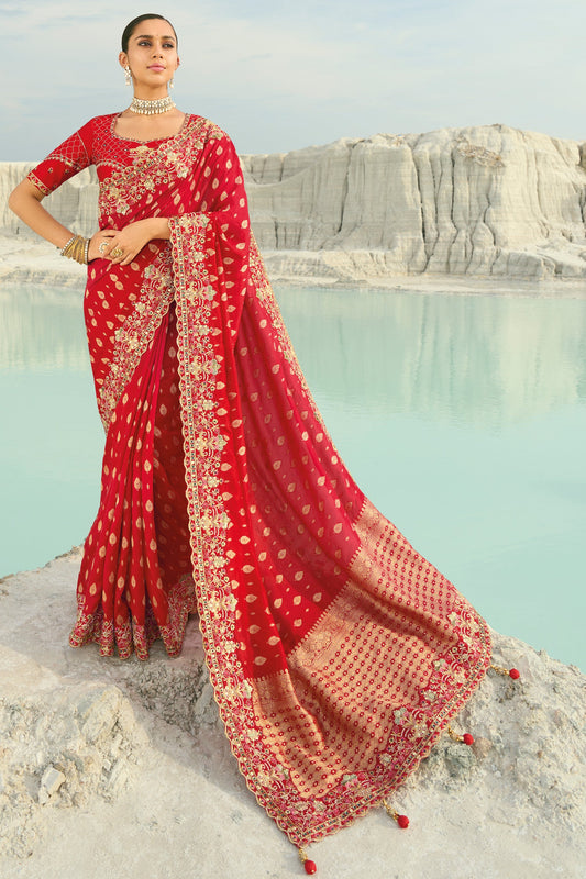 Red Embroidered Dola Viscose Saree-SAR10824_1_SareeButa.com