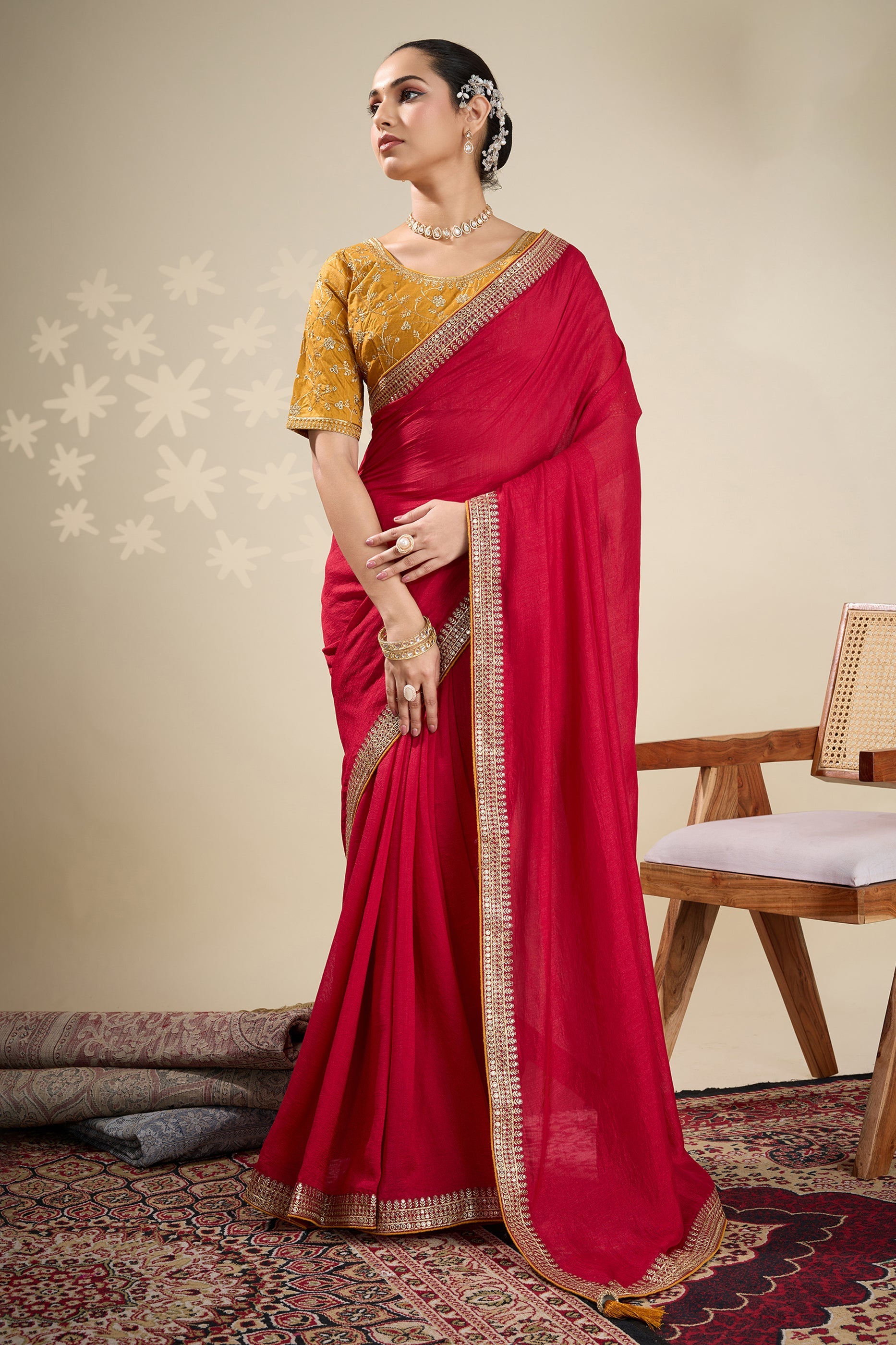 Red Embroidered Silk Saree-SAR10630_1_SareeButa.com