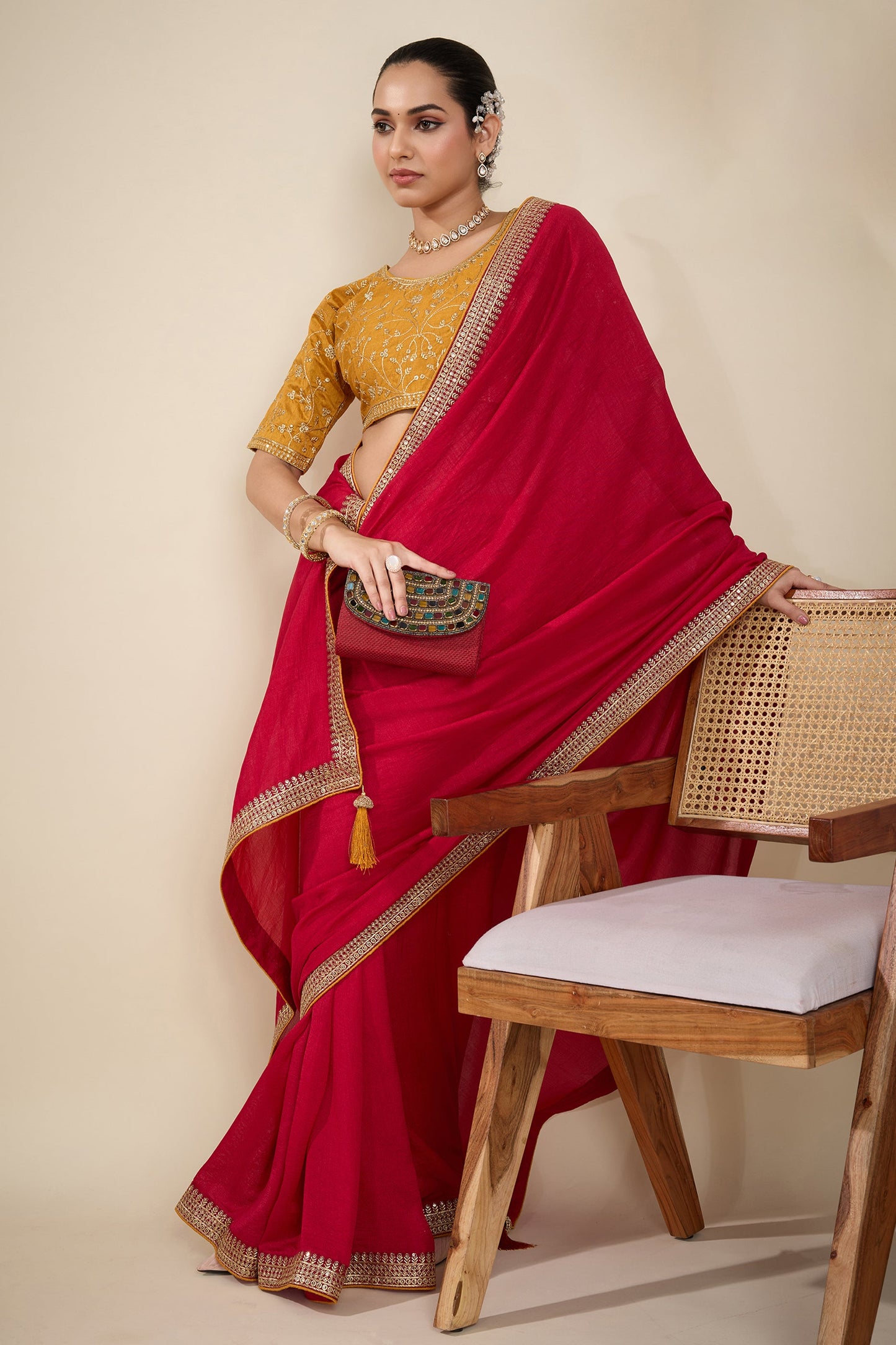 Red Embroidered Silk Saree-SAR10630_2_SareeButa.com