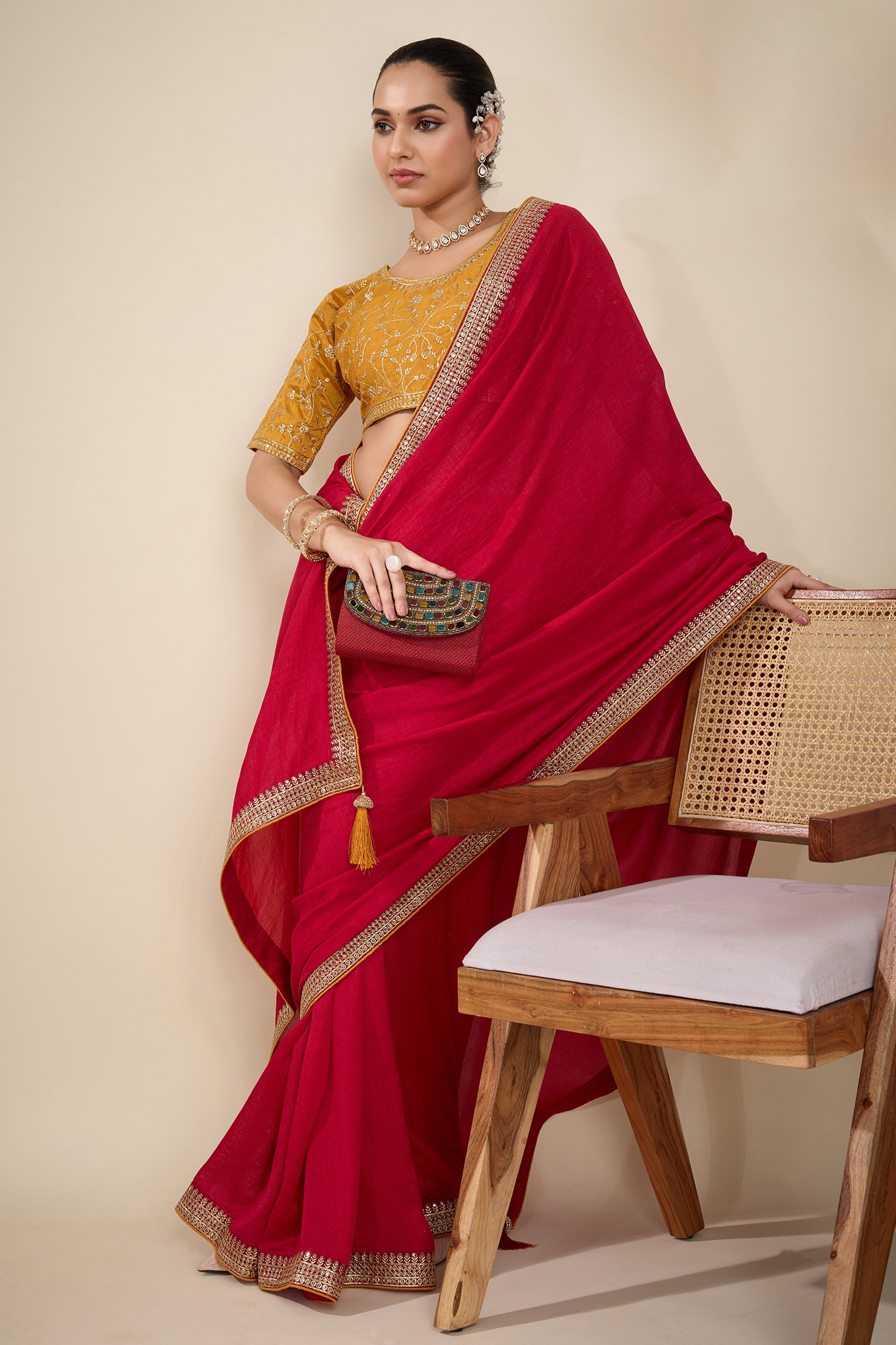Red Embroidered Silk Saree-SAR10630_2_SareeButa.com