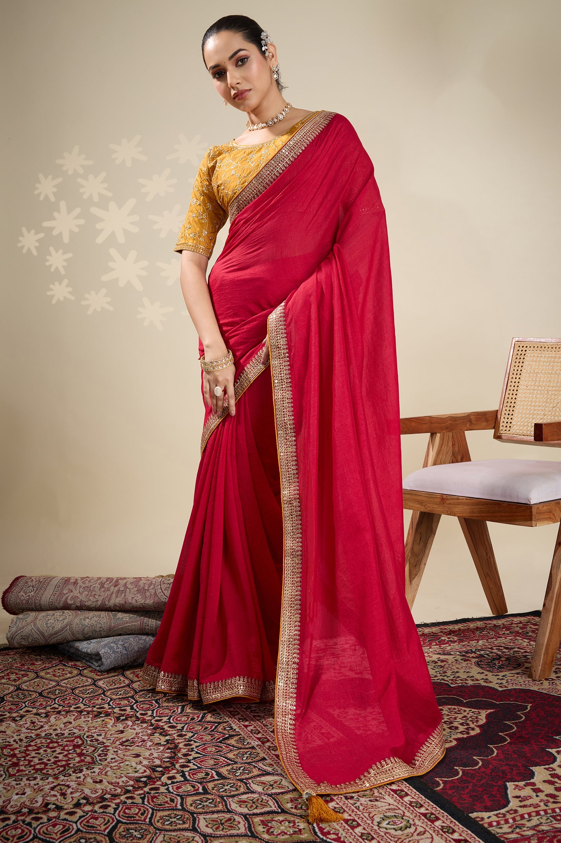 Red Embroidered Silk Saree-SAR10630_4_SareeButa.com