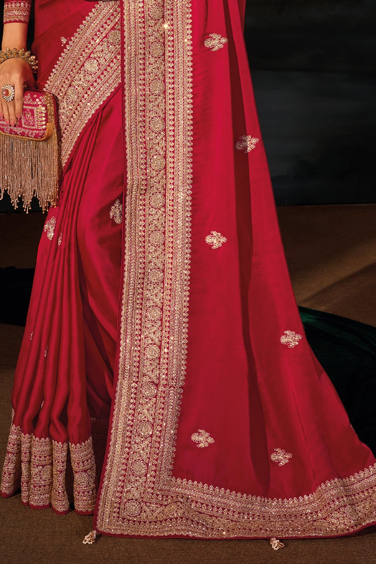 Red Embroidered Viscose Satin Saree-SAR13257_6_SareeButa.com