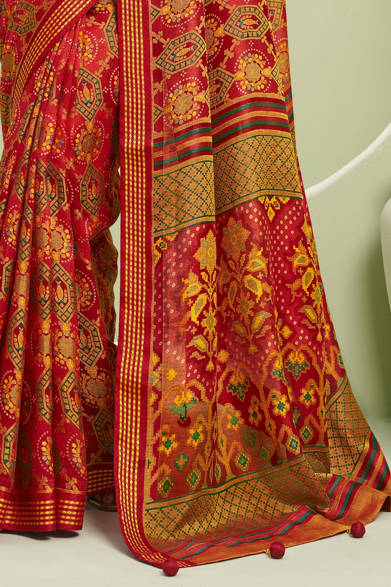 Red Georgette Saree with Brasso Print-ZB133929_4_SareeButa.com