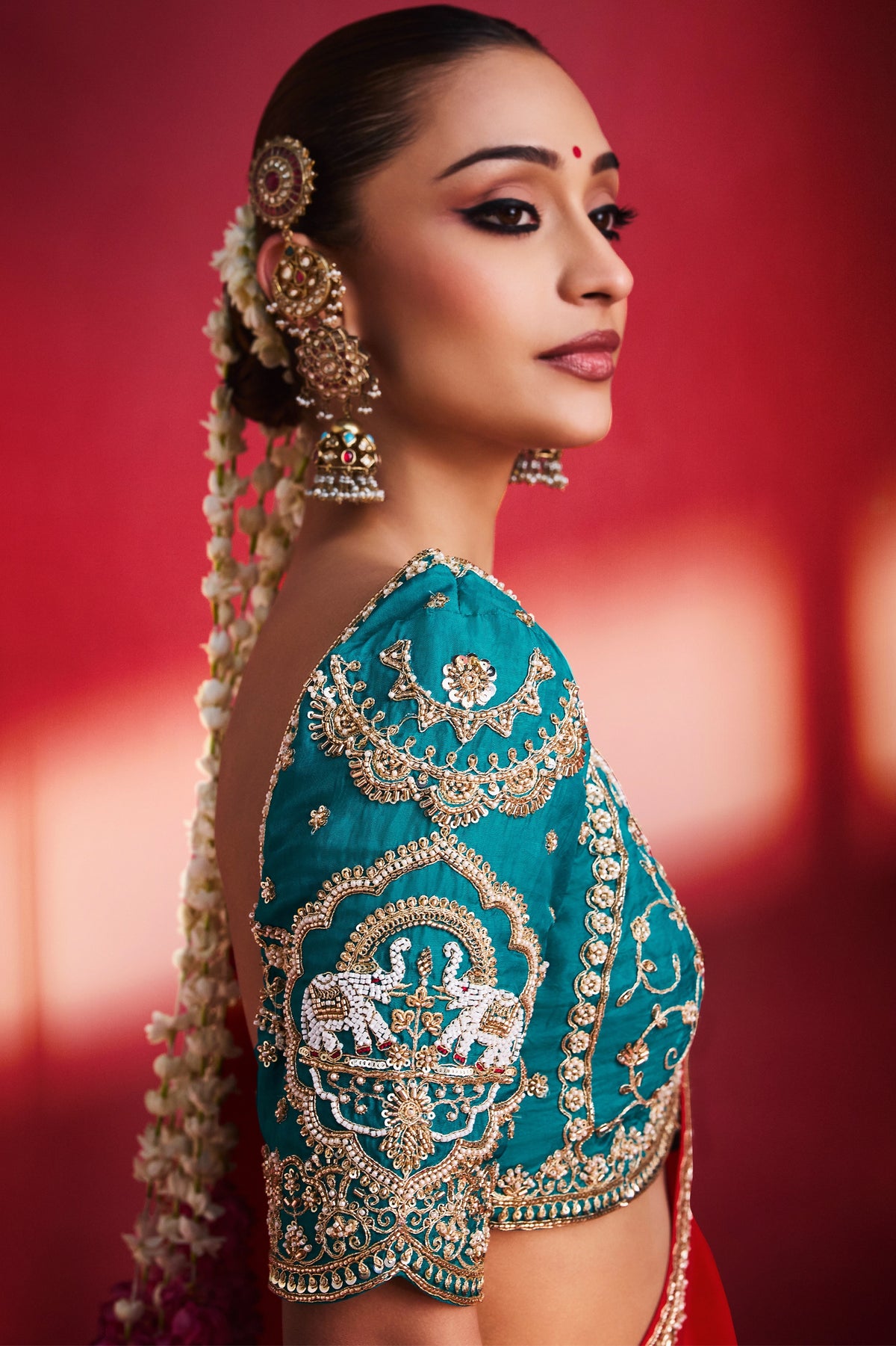 Red Natural Crepe Embroidered Saree-SAR13299_2_SareeButa.com