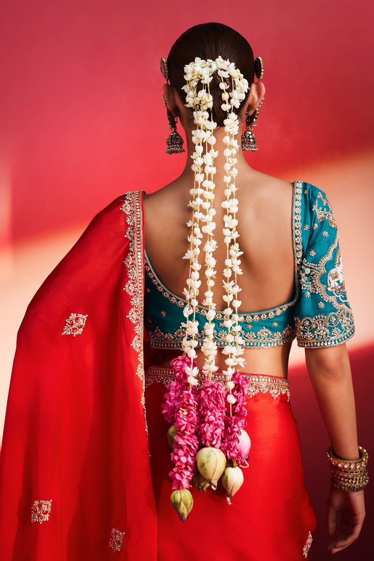 Red Natural Crepe Embroidered Saree-SAR13299_4_SareeButa.com