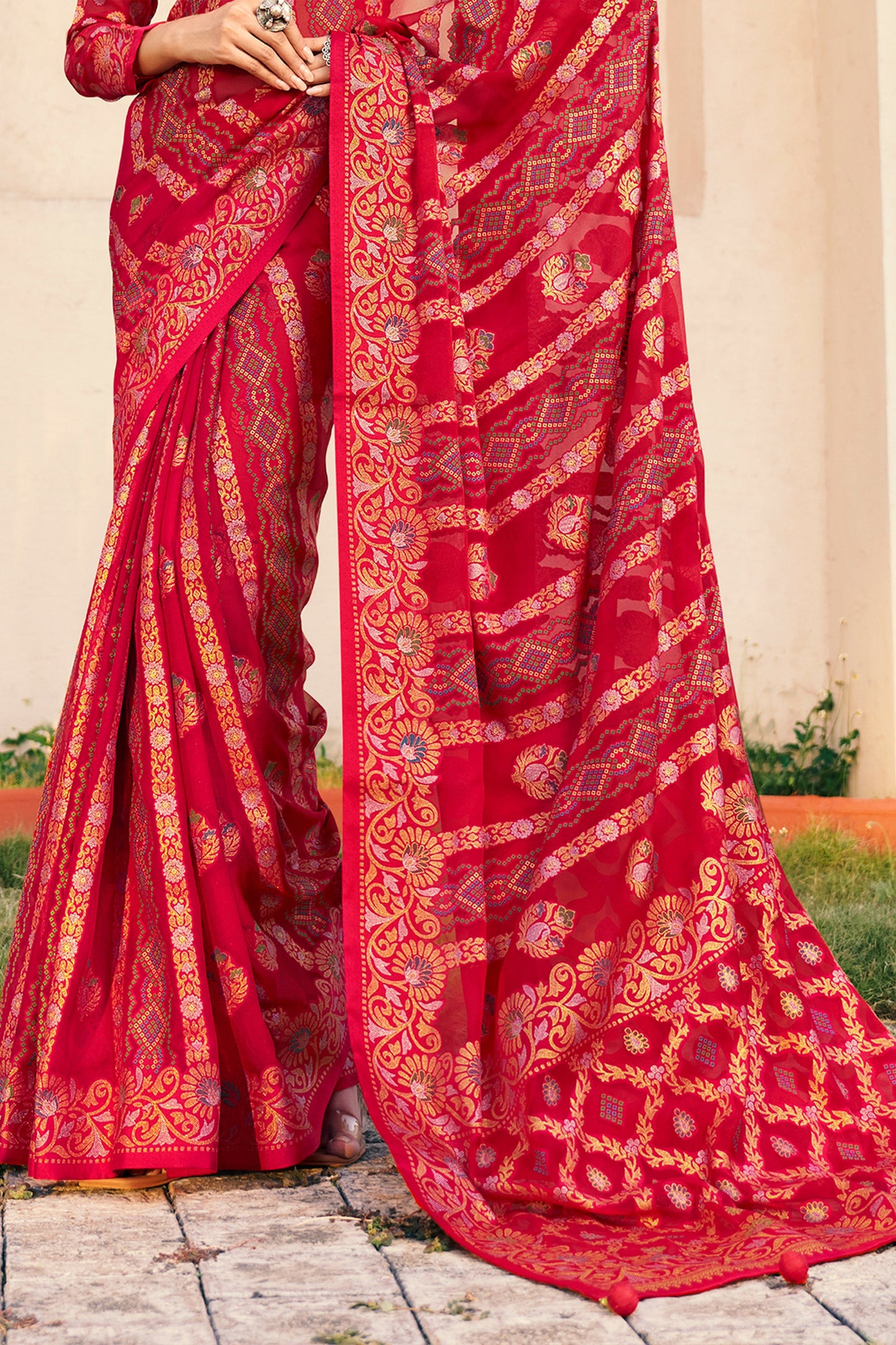 Red Printed Georgette Saree-SAR10118_5_SareeButa.com