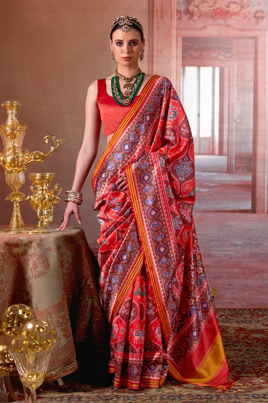 Red Printed Patola Silk Saree-SAR11372_1_SareeButa.com