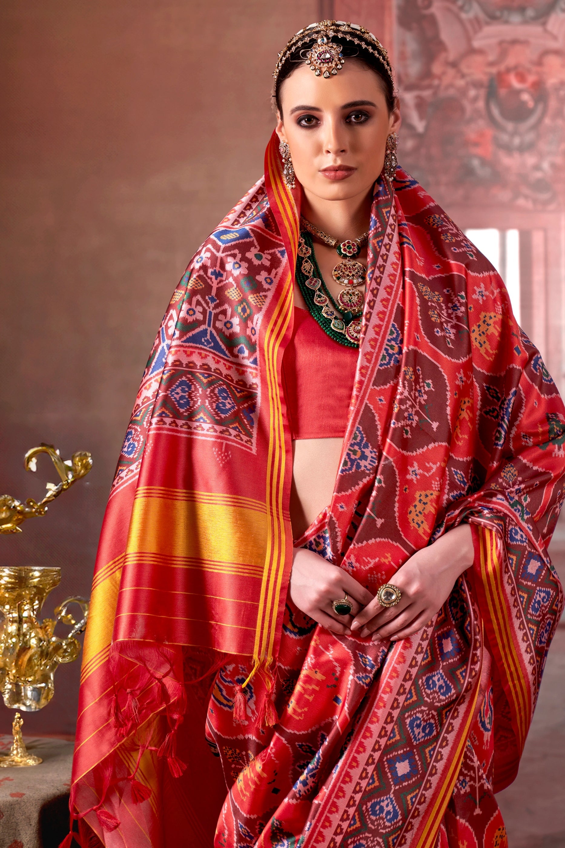 Red Printed Patola Silk Saree-SAR11372_2_SareeButa.com