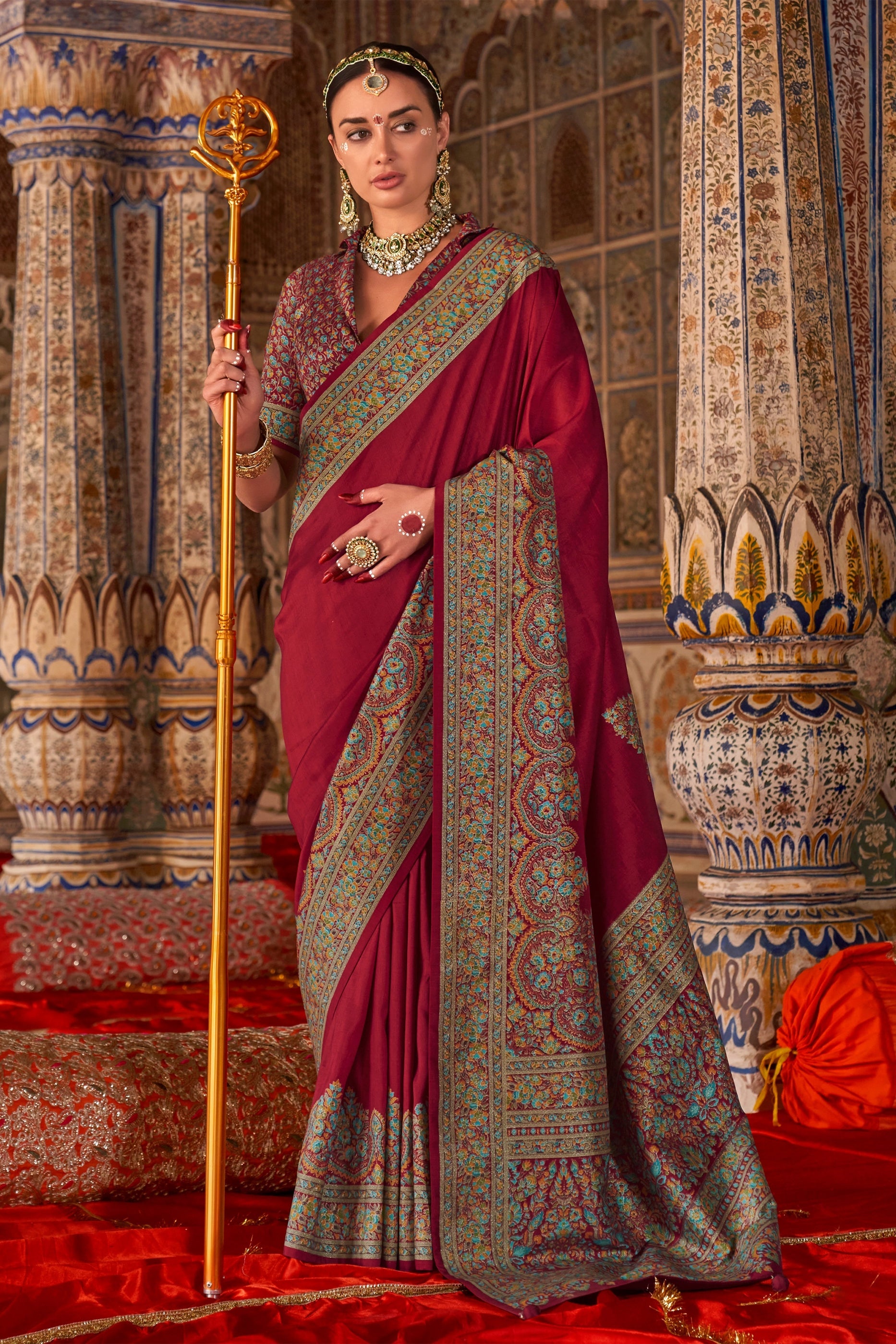 Red Printed Silk Saree-SAR11291_1_SareeButa.com