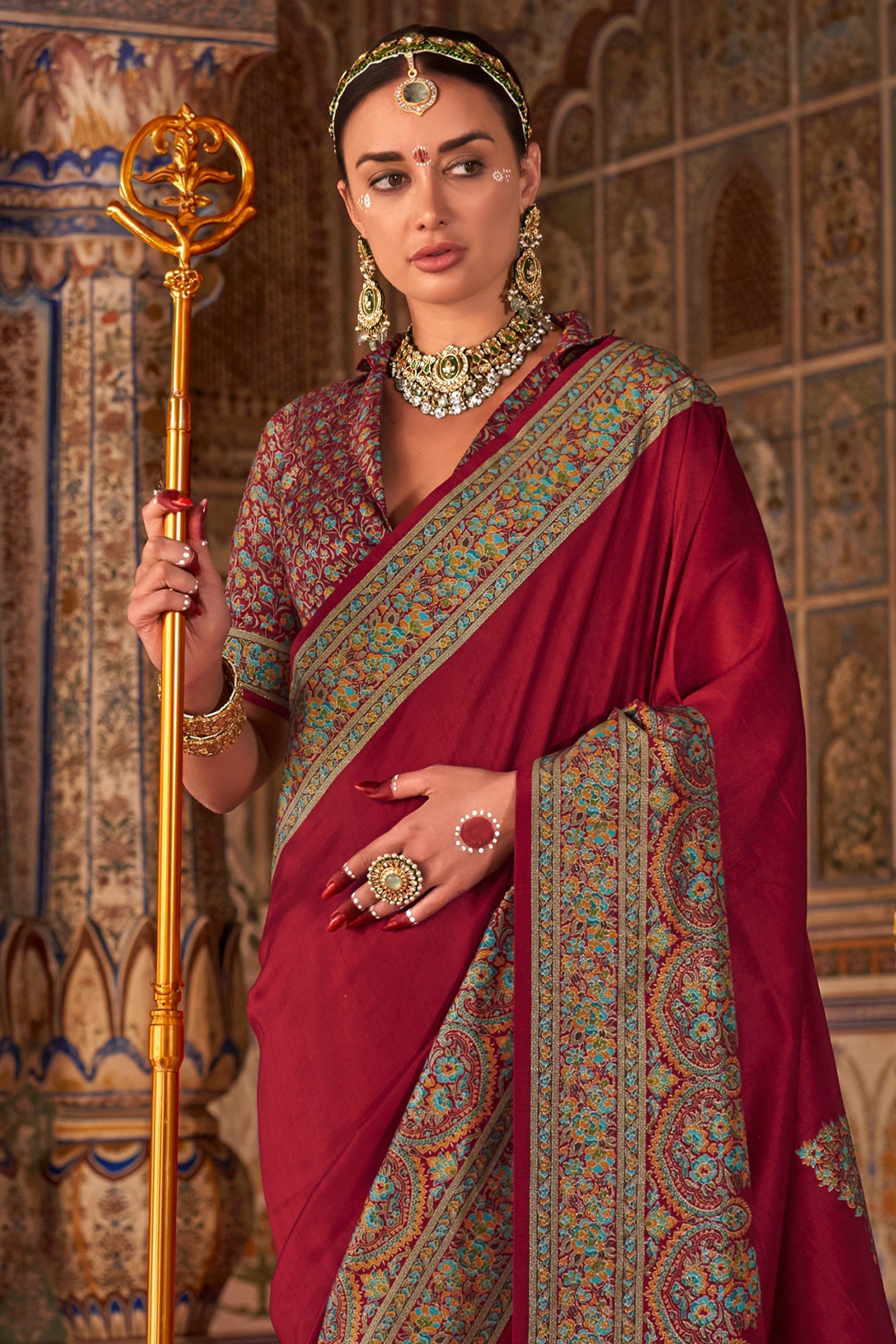 Red Printed Silk Saree-SAR11291_3_SareeButa.com