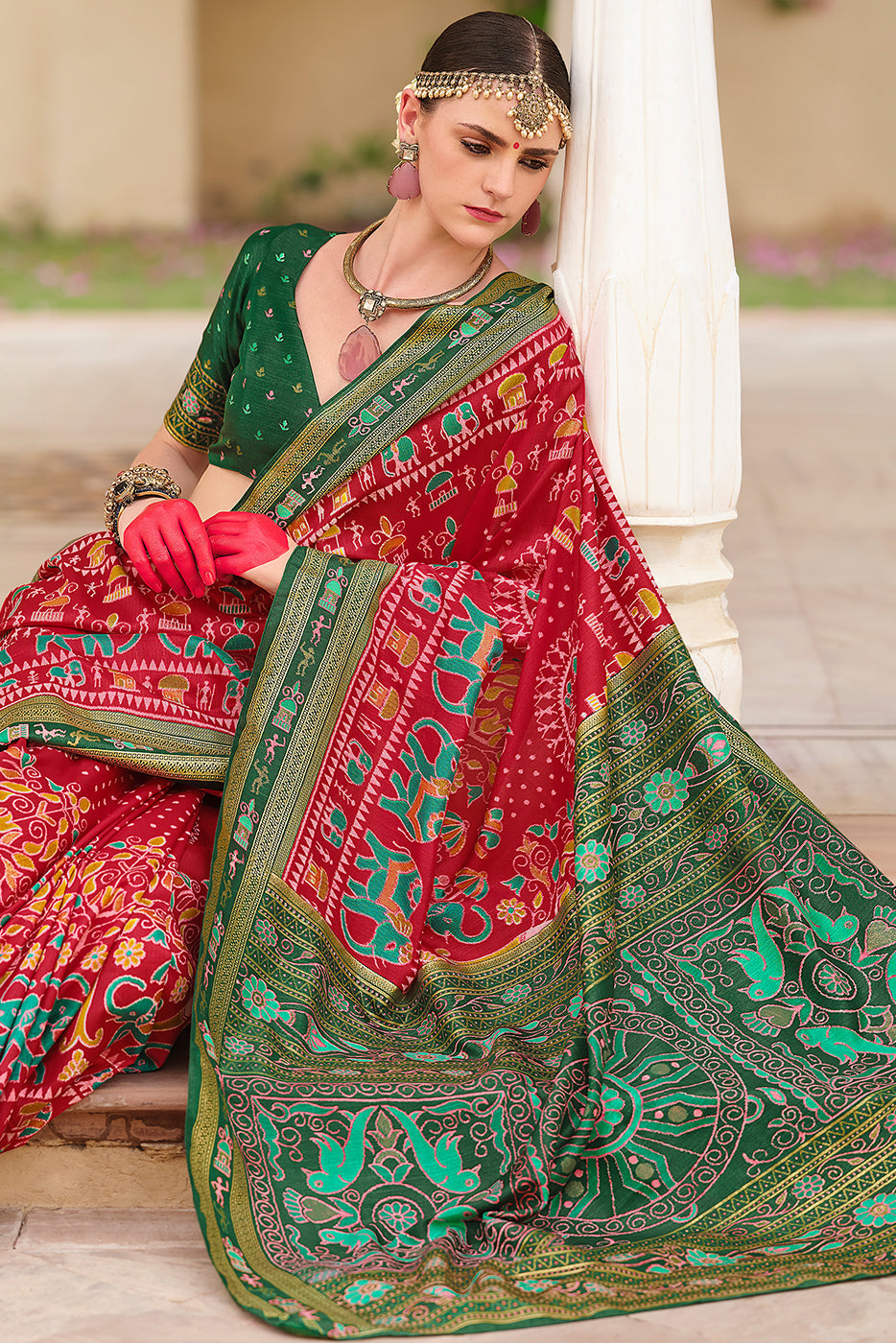 Red Printed Silk Saree-ZB133672_3_SareeButa.com