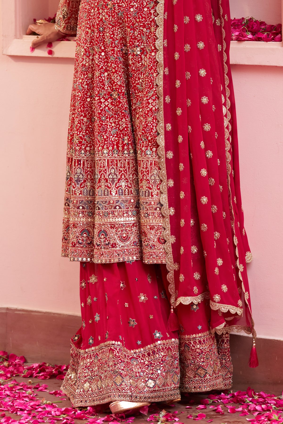Red Readymade Embroidered Georgette Suit-SAR13315_4_SareeButa.com