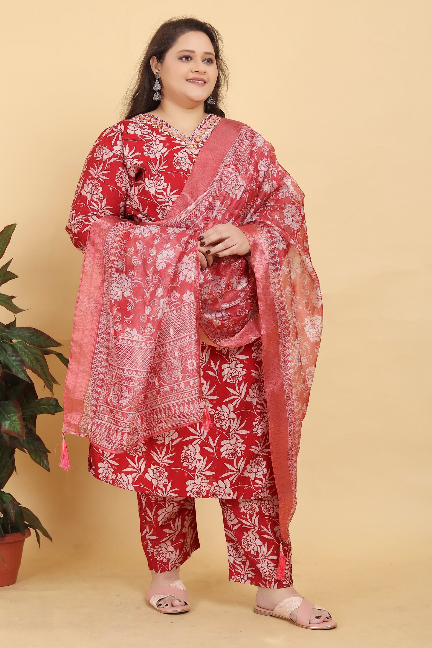 Red Readymade Viscose Suit-SAR11753_1_SareeButa.com