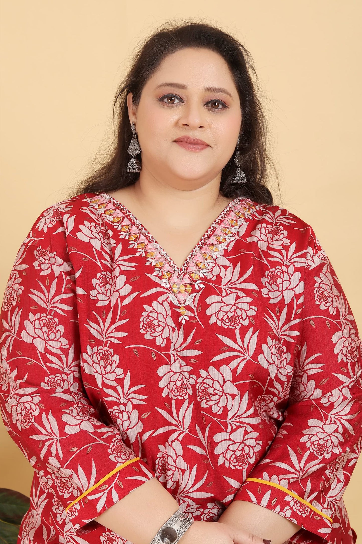 Red Readymade Viscose Suit-SAR11753_3_SareeButa.com