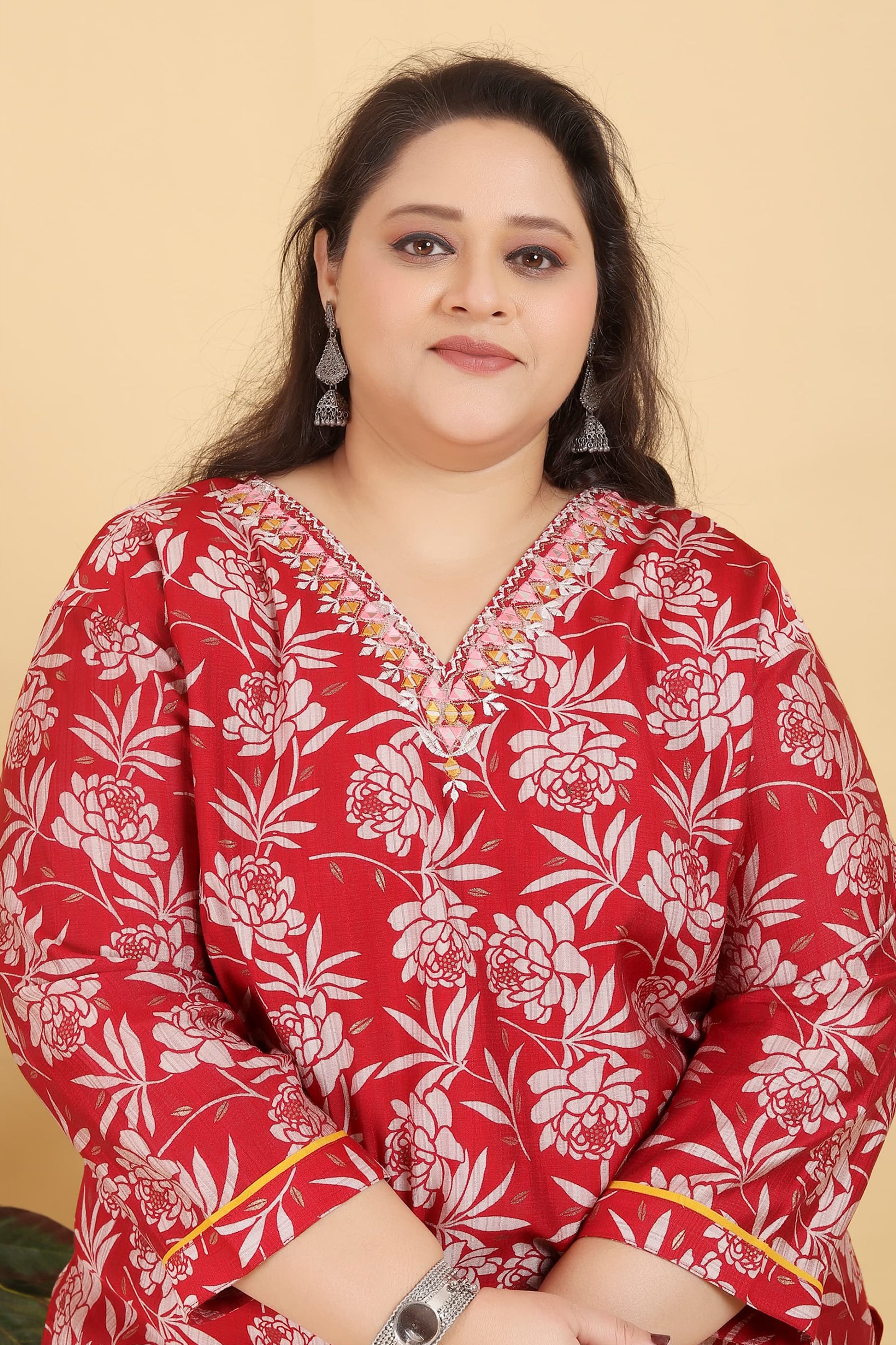 Red Readymade Viscose Suit-SAR11753_3_SareeButa.com