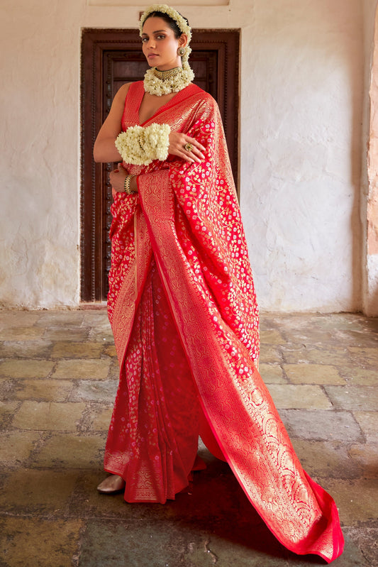 Red Woven Banarasi Silk Saree-ZB133371_1_SareeButa.com