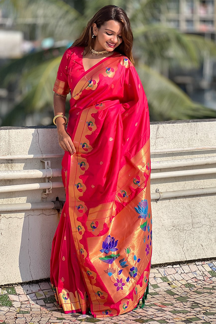 Red Paithani Saree-ZB133090_2_SareeButa.Com