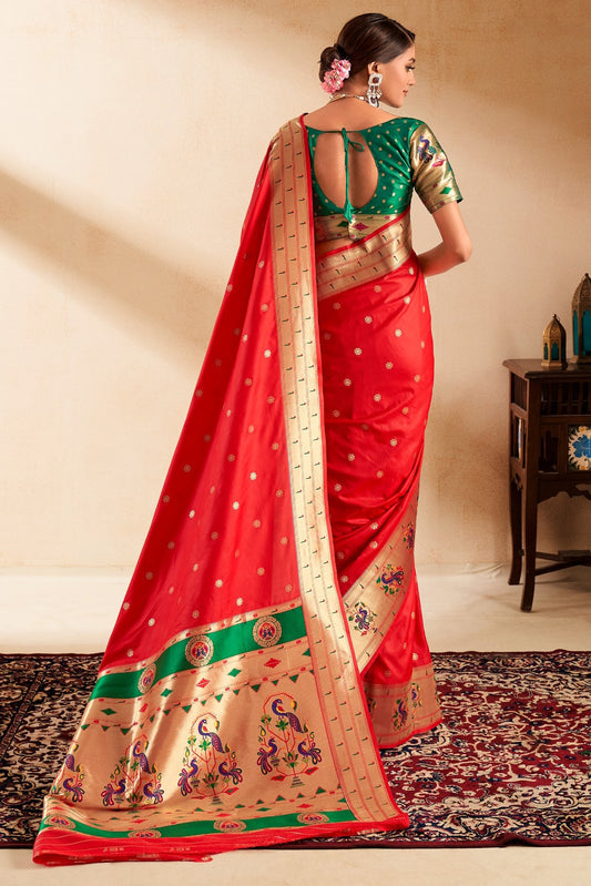Red Woven Paithani Saree-ZB134713_2_SareeButa.com