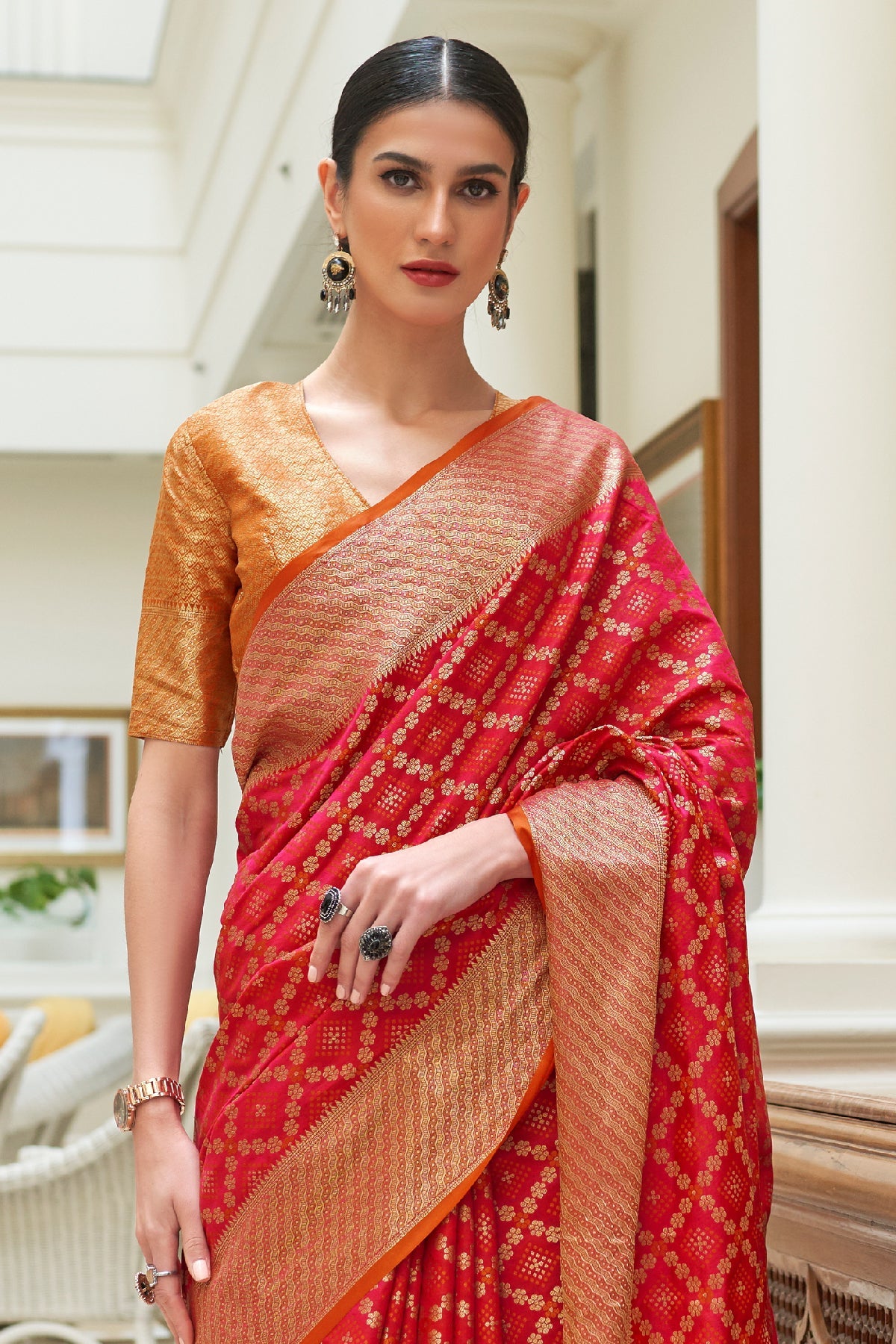 Red Woven Patola Silk Saree-ZB133891_2_SareeButa.com