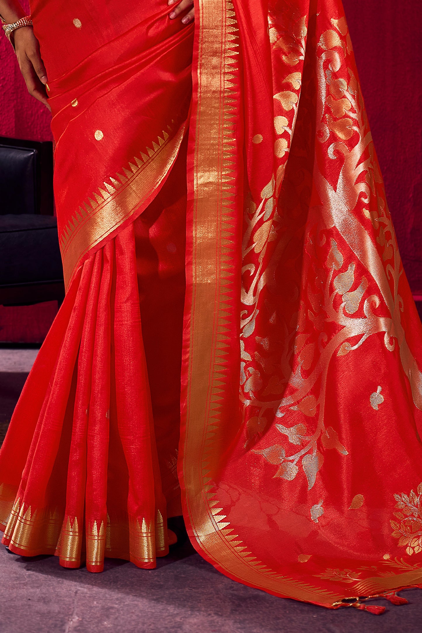 Red Woven Satin Saree-SAR12385_5_SareeButa.com