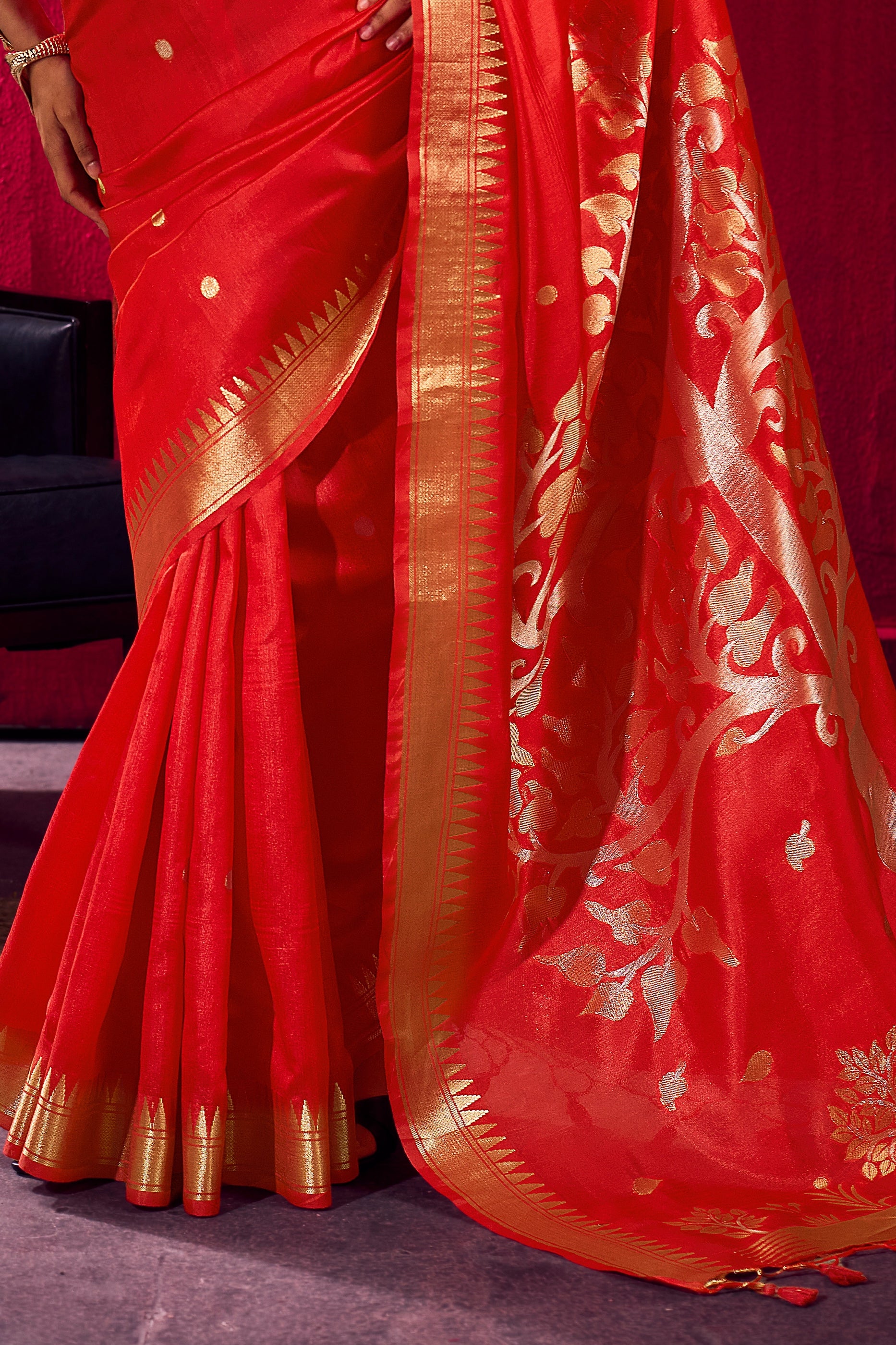 Red Woven Satin Saree-SAR12385_5_SareeButa.com