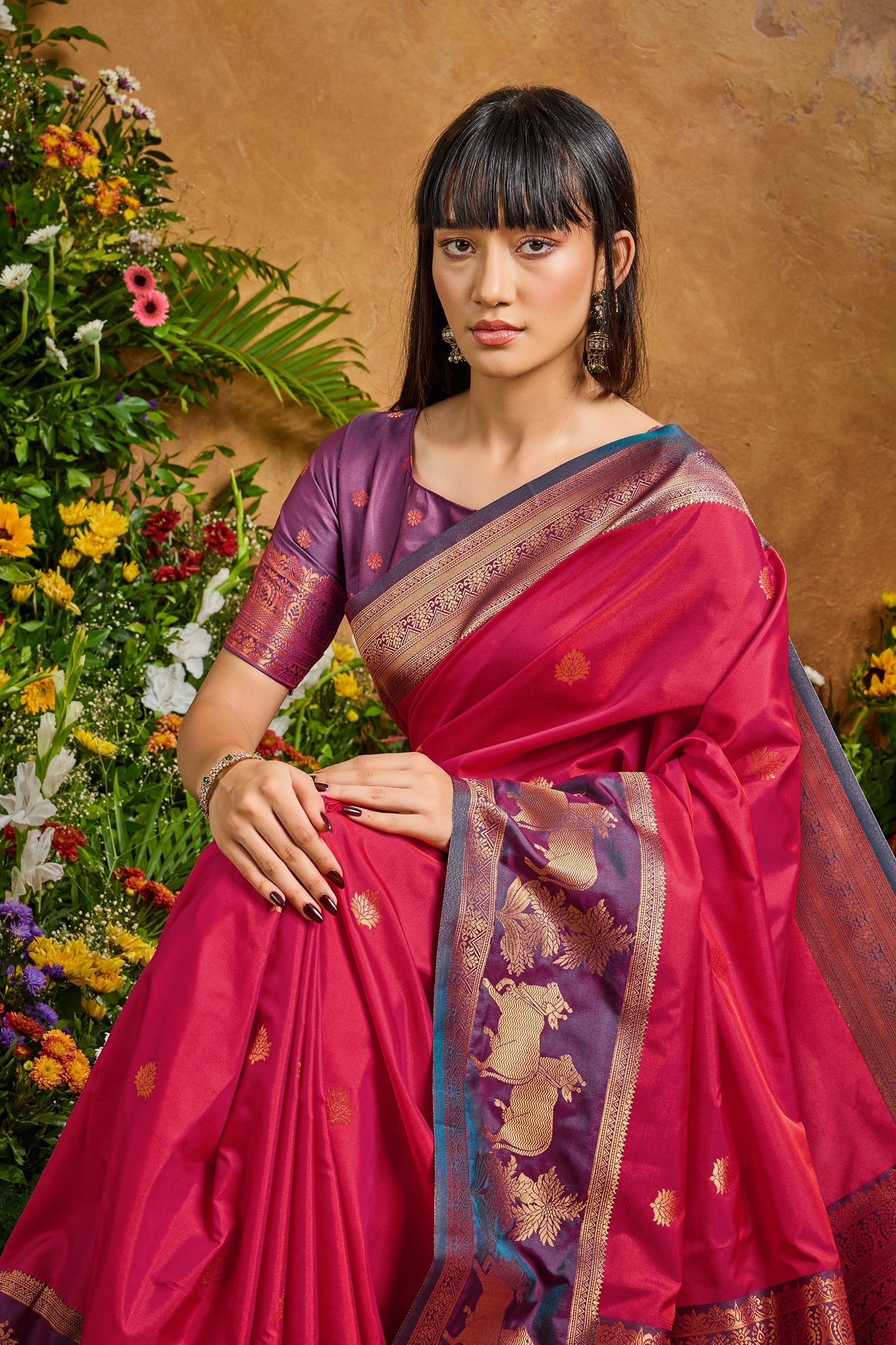 Red Woven Silk Saree-SAR11214_2_SareeButa.com