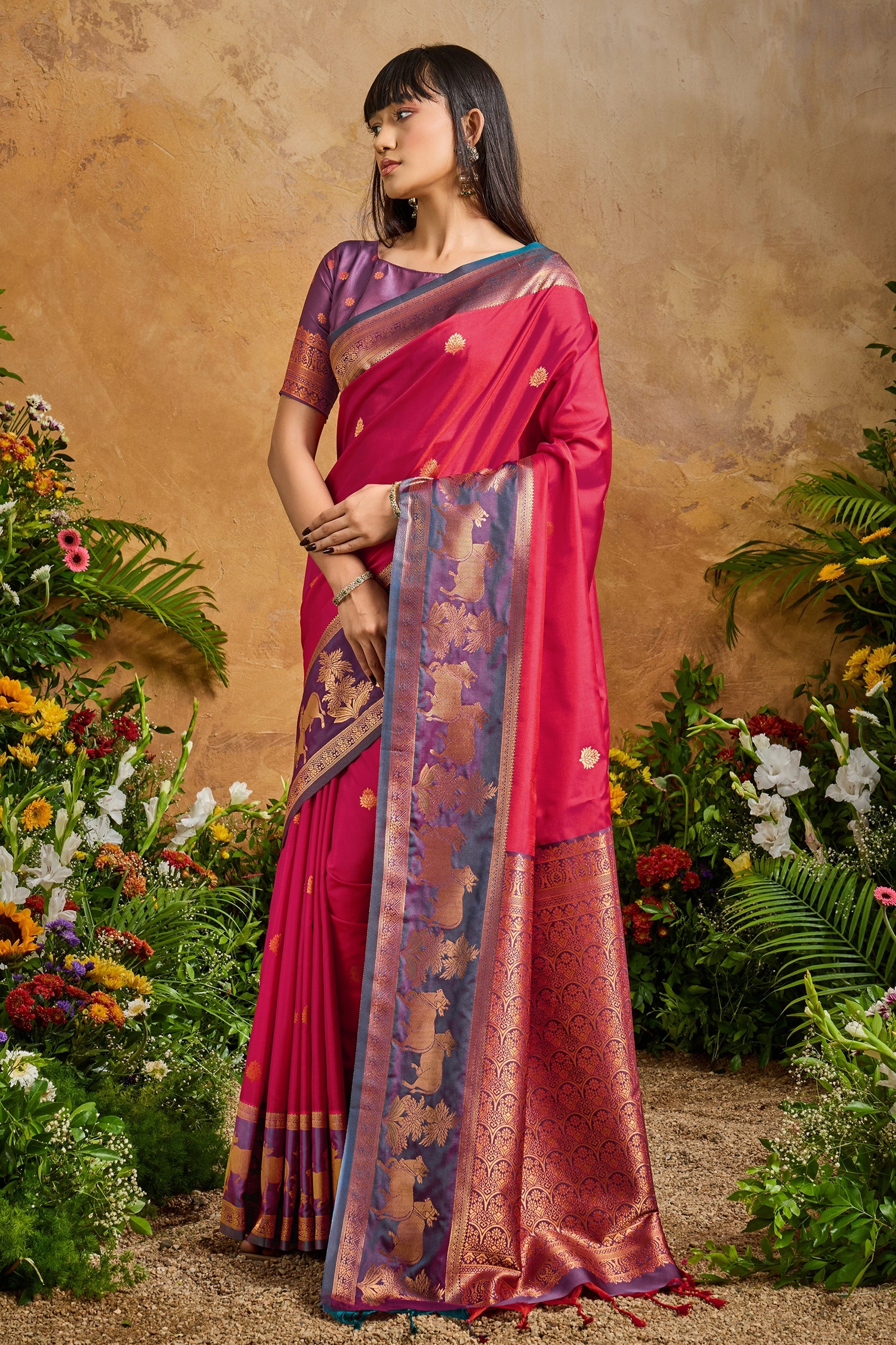 Red Woven Silk Saree-SAR11214_4_SareeButa.com