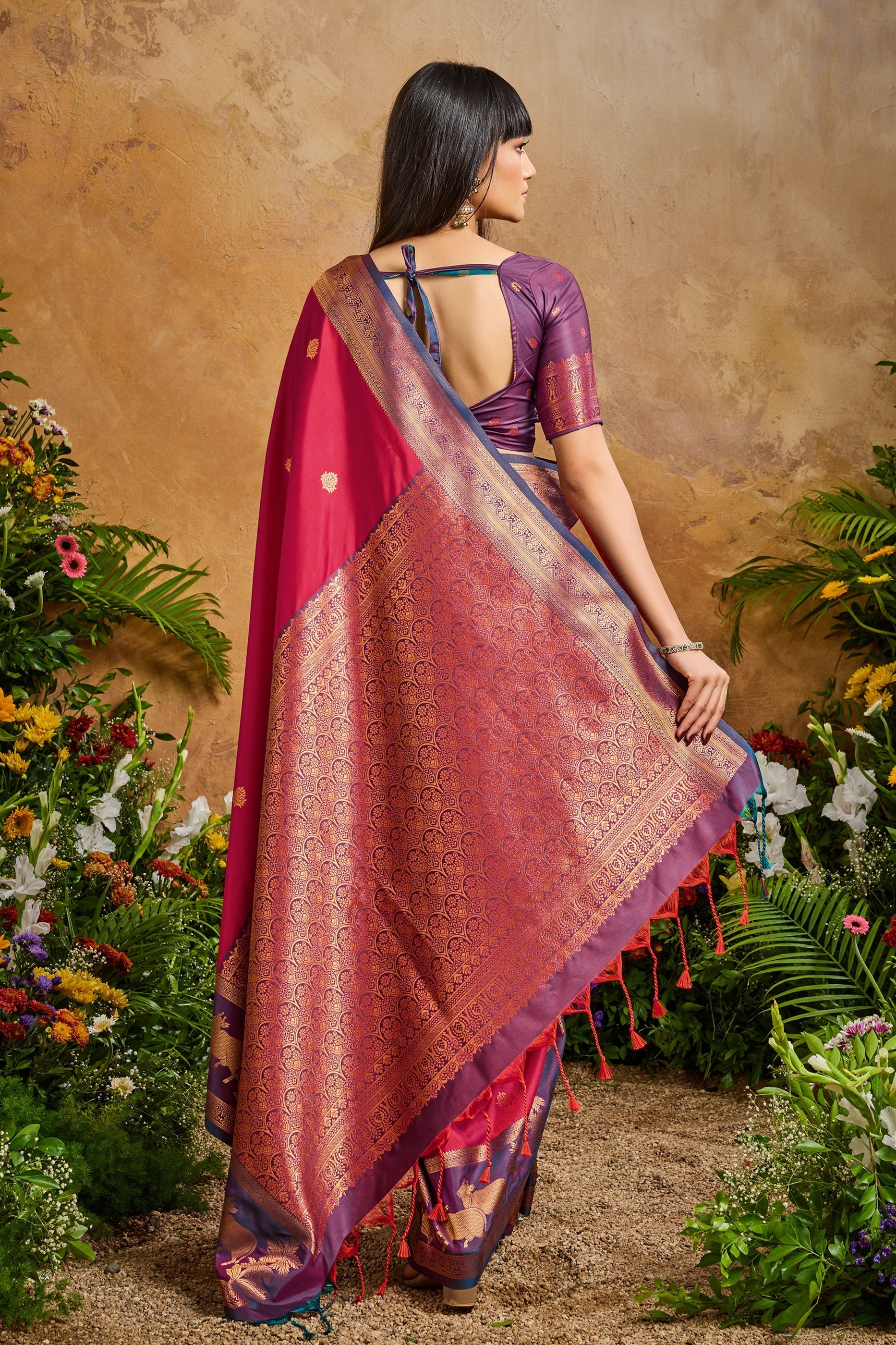 Red Woven Silk Saree-SAR11214_5_SareeButa.com