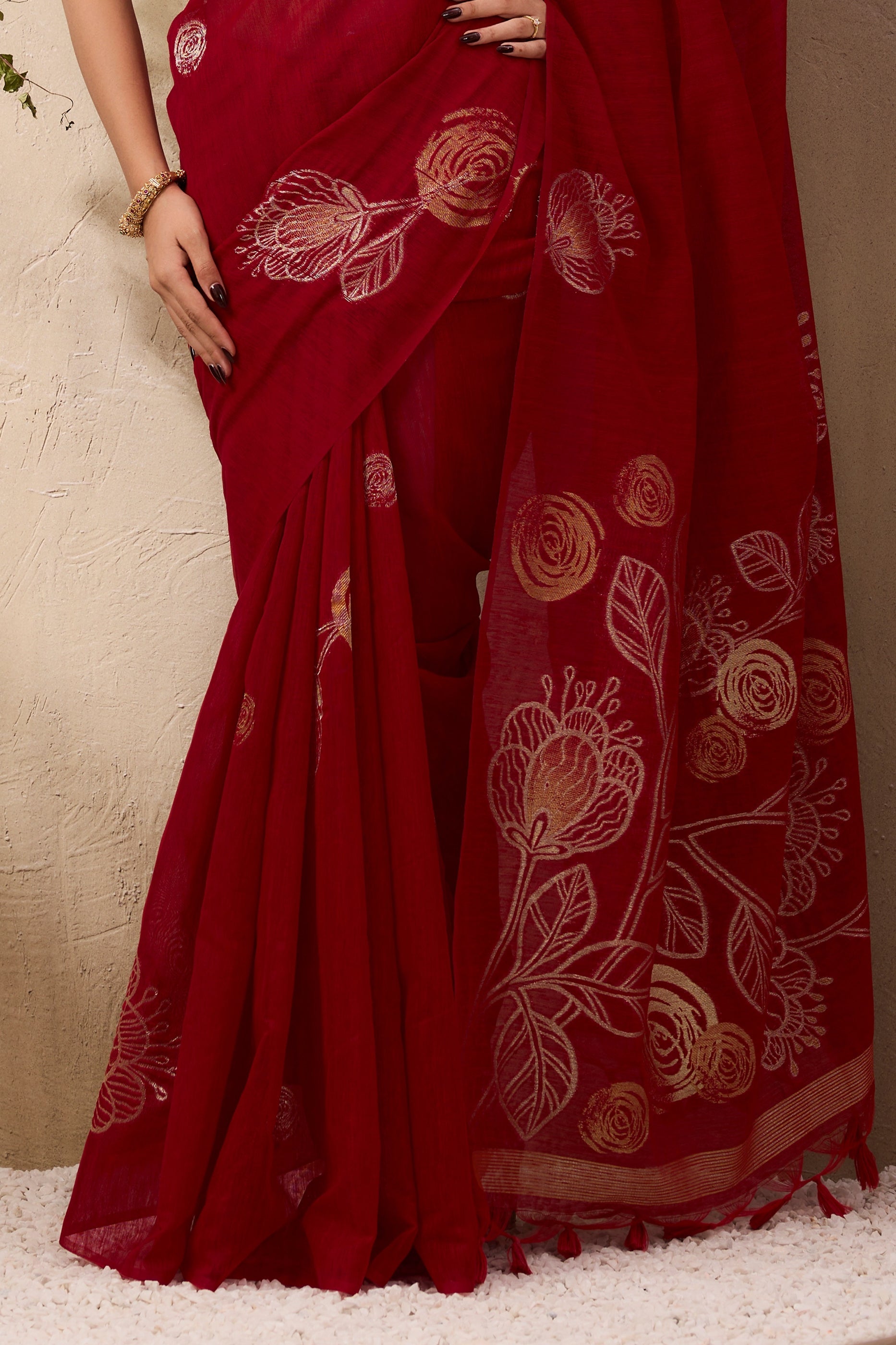 Red Woven Silk Saree-SAR11222_5_SareeButa.com