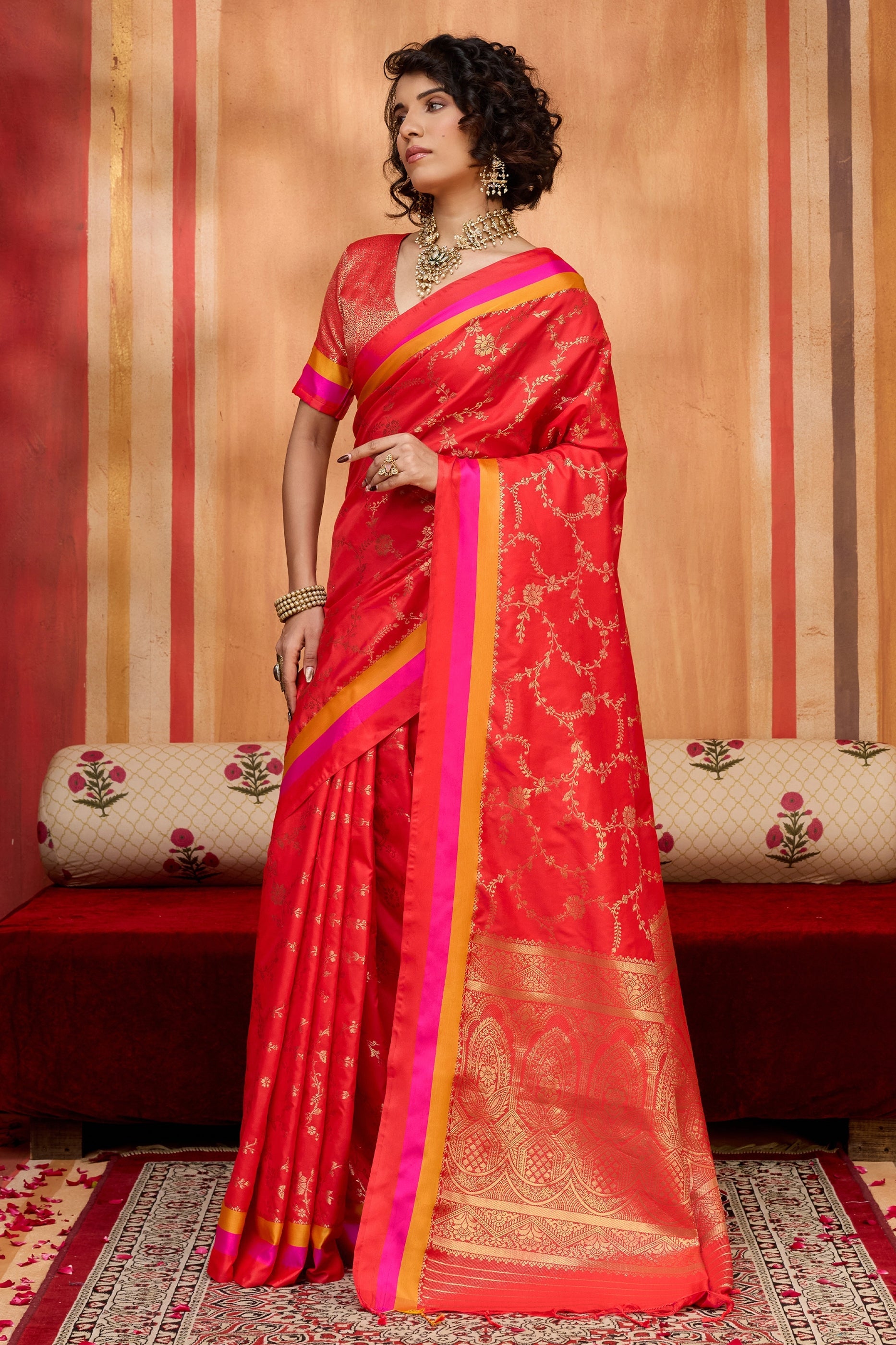 Red Woven Silk Saree-SAR11231_2_SareeButa.com