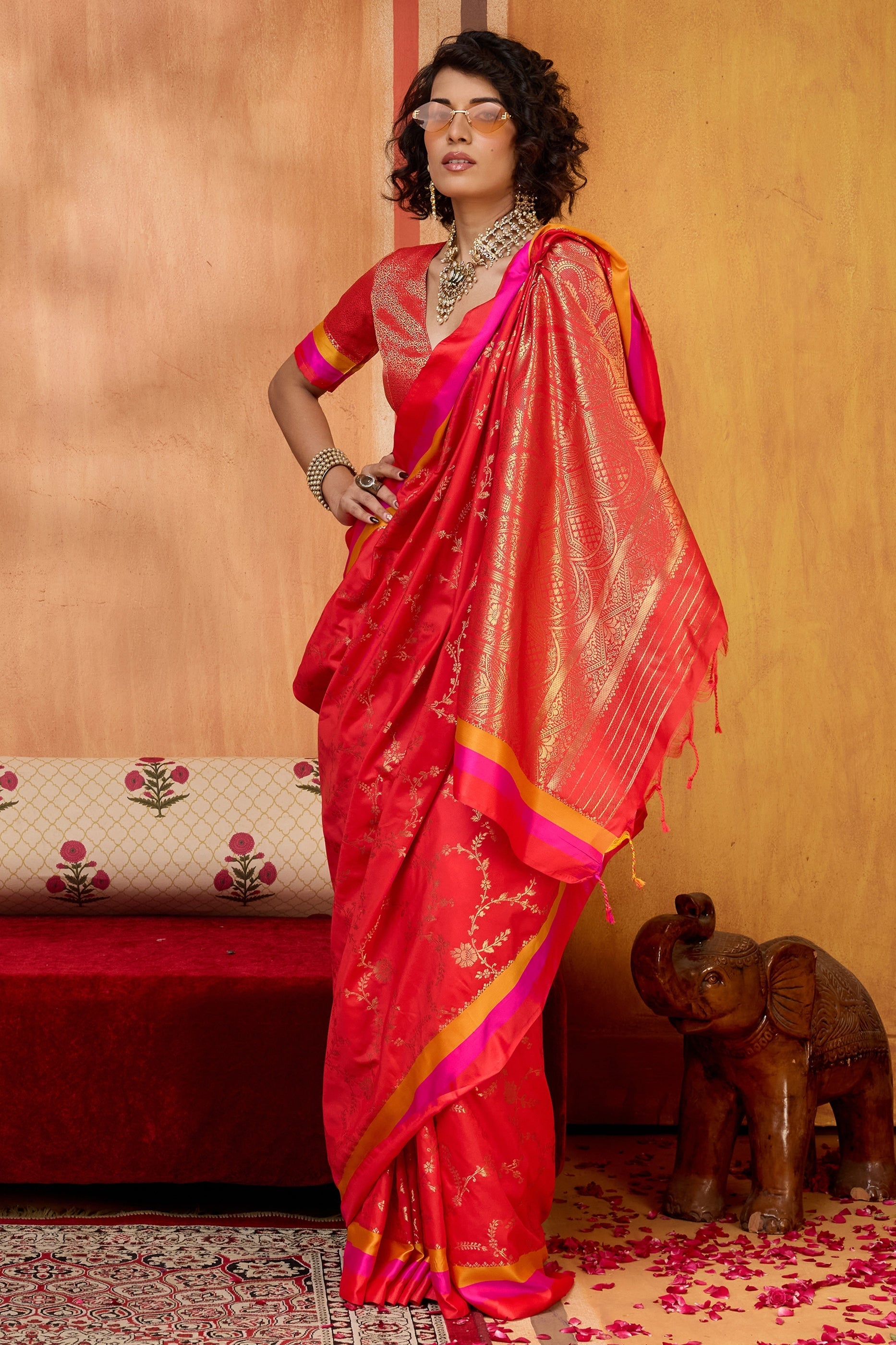 Red Woven Silk Saree-SAR11231_3_SareeButa.com