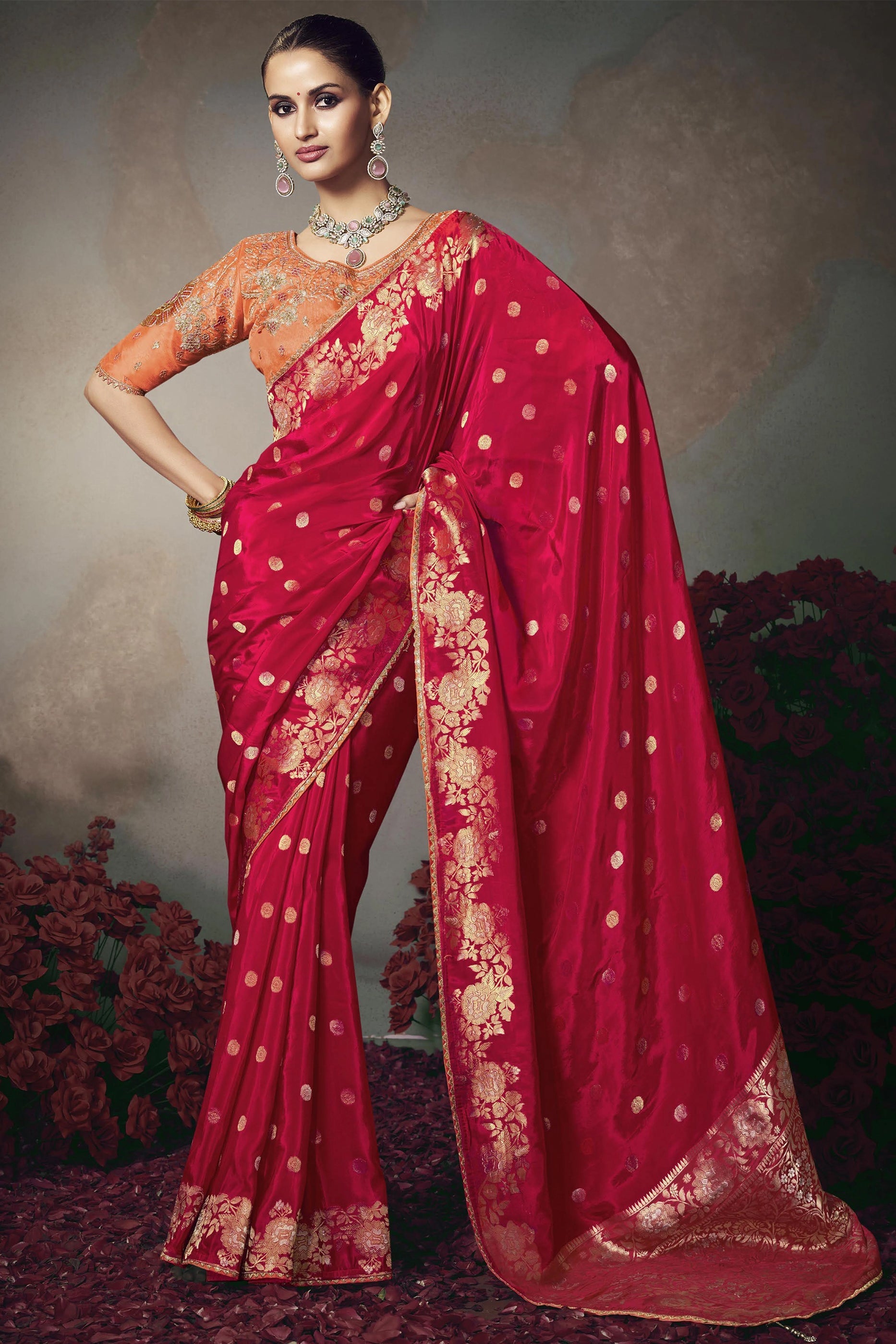 Red Woven Silk Saree-SAR11598_1_SareeButa.com