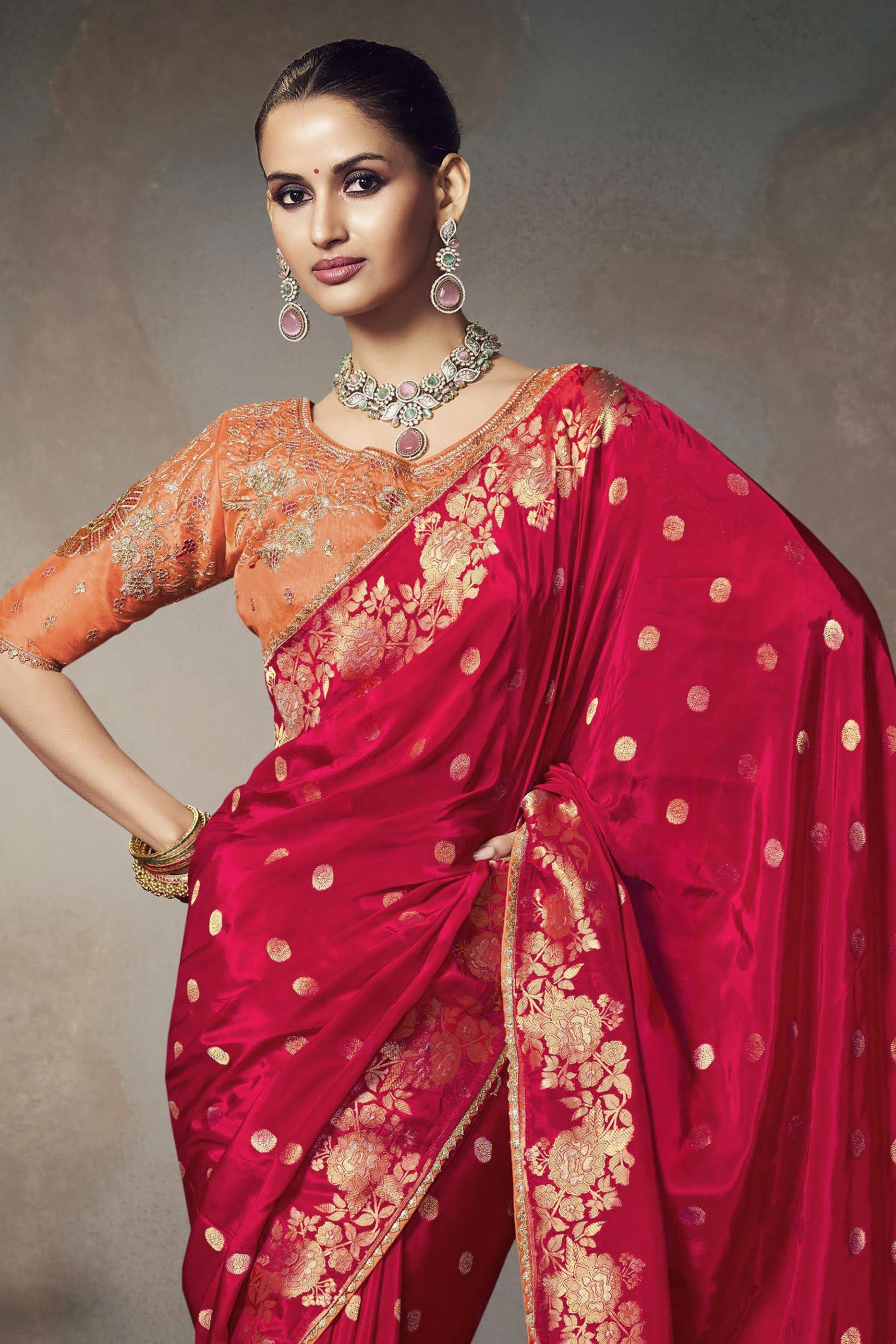 Red Woven Silk Saree-SAR11598_4_SareeButa.com