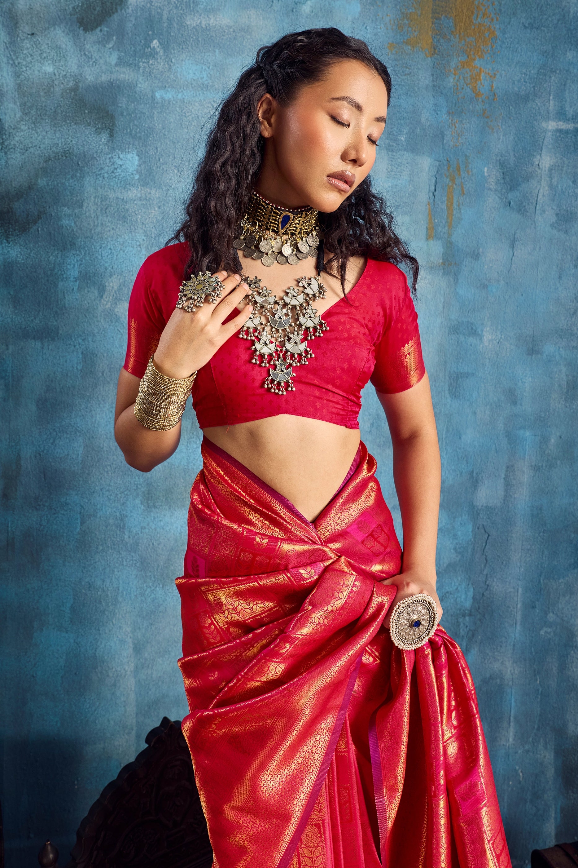 Red Woven Silk Saree-SAR12380_2_SareeButa.com