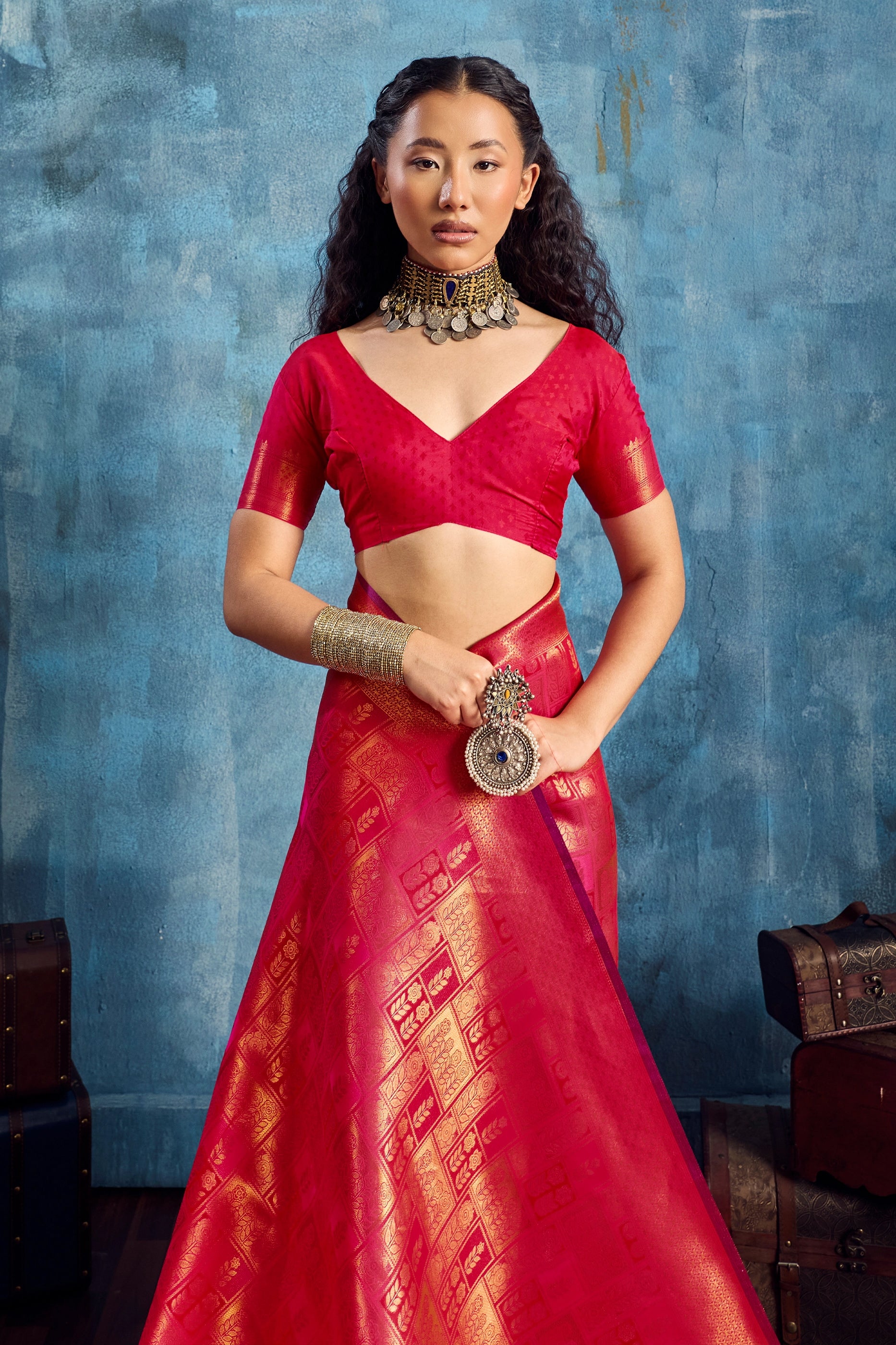 Red Woven Silk Saree-SAR12380_5_SareeButa.com