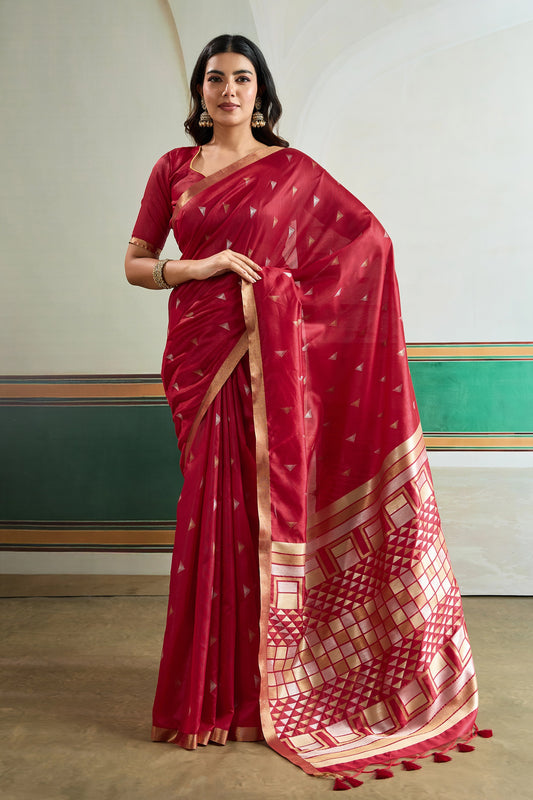 Red Woven Silk Saree-SAR12405_1_SareeButa.com