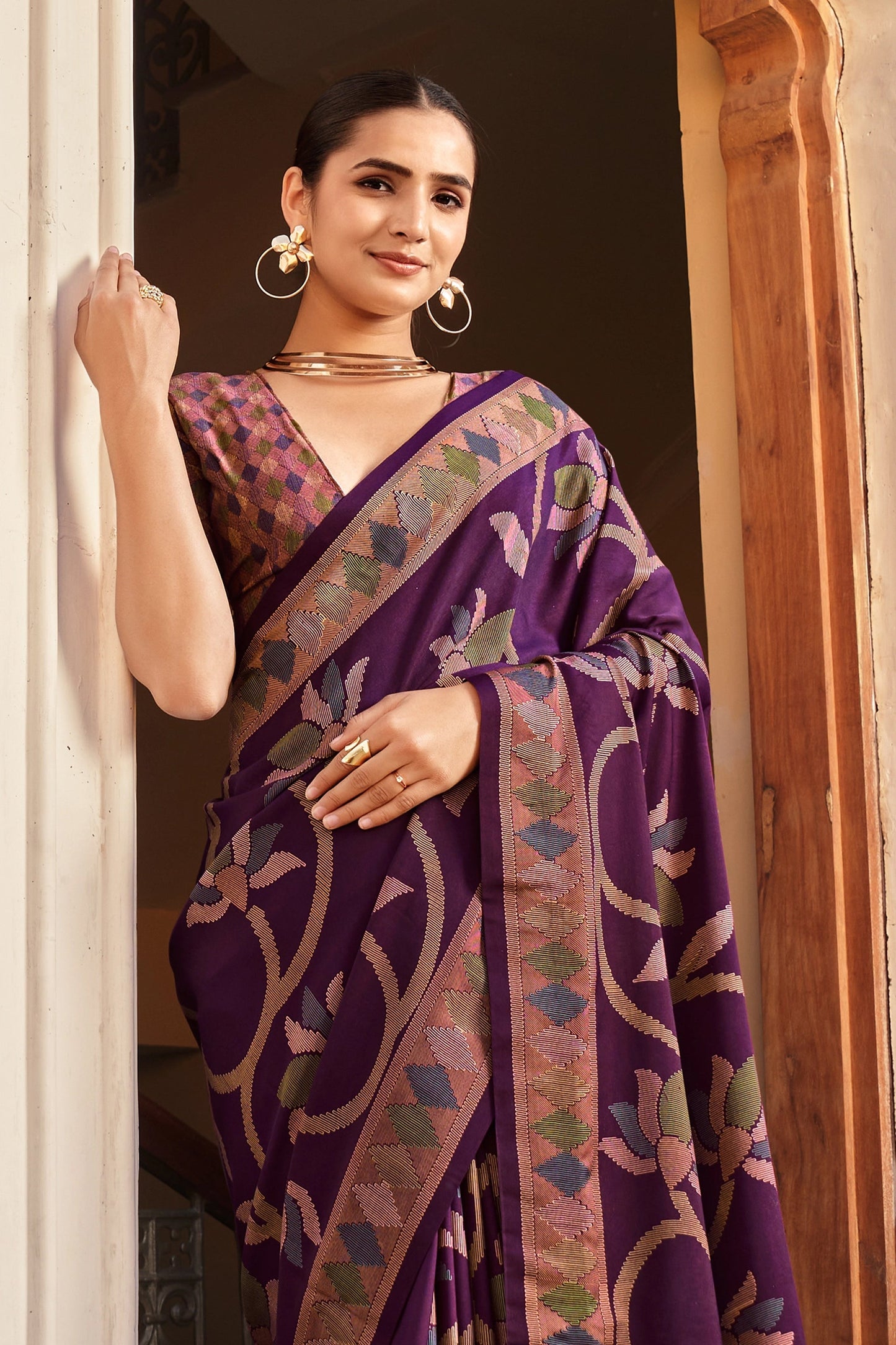 Regal Purple Silk Saree-SAR11324_3_SareeButa.com