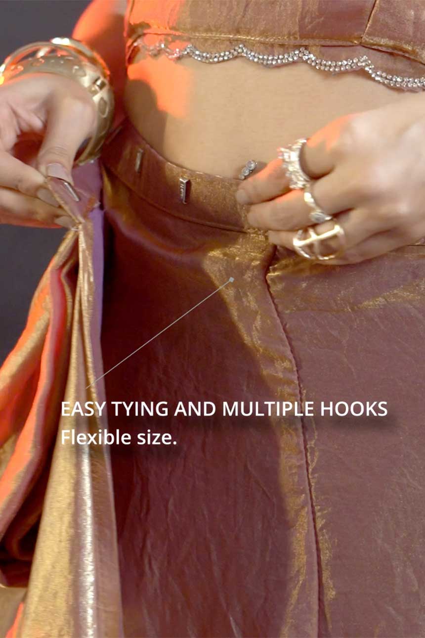 Rose Gold Satin Silk Readymade Saree-ZB134320_3_SareeButa.com