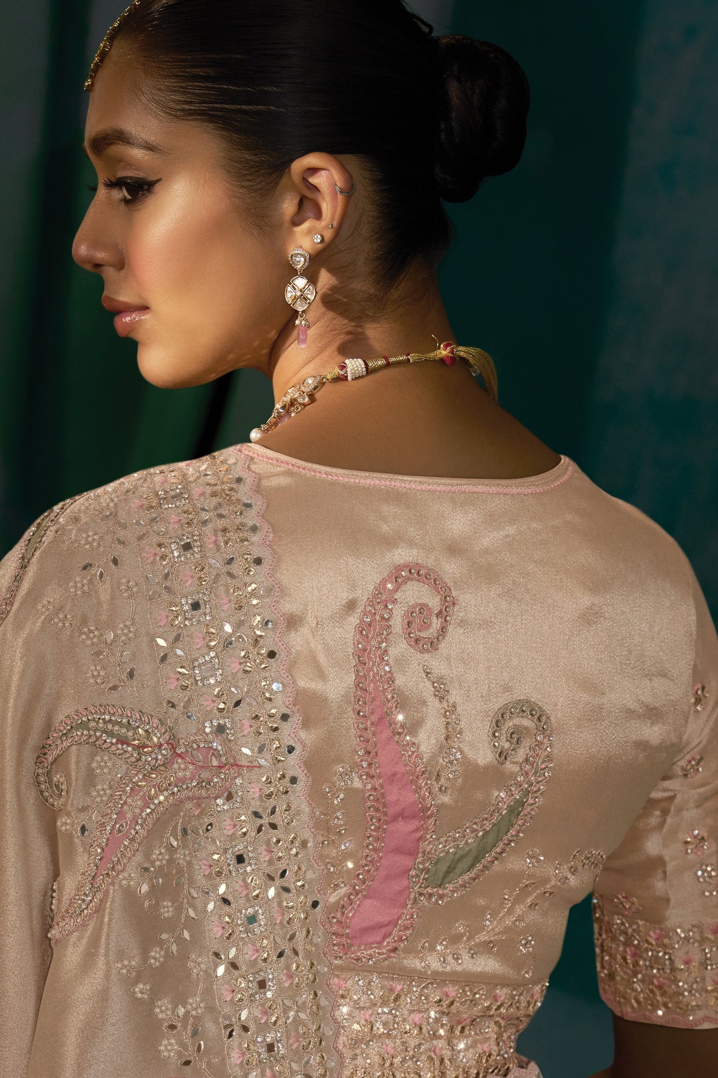 Rose Gold Embroidered Silk Saree-SAR10394_3_SareeButa.com