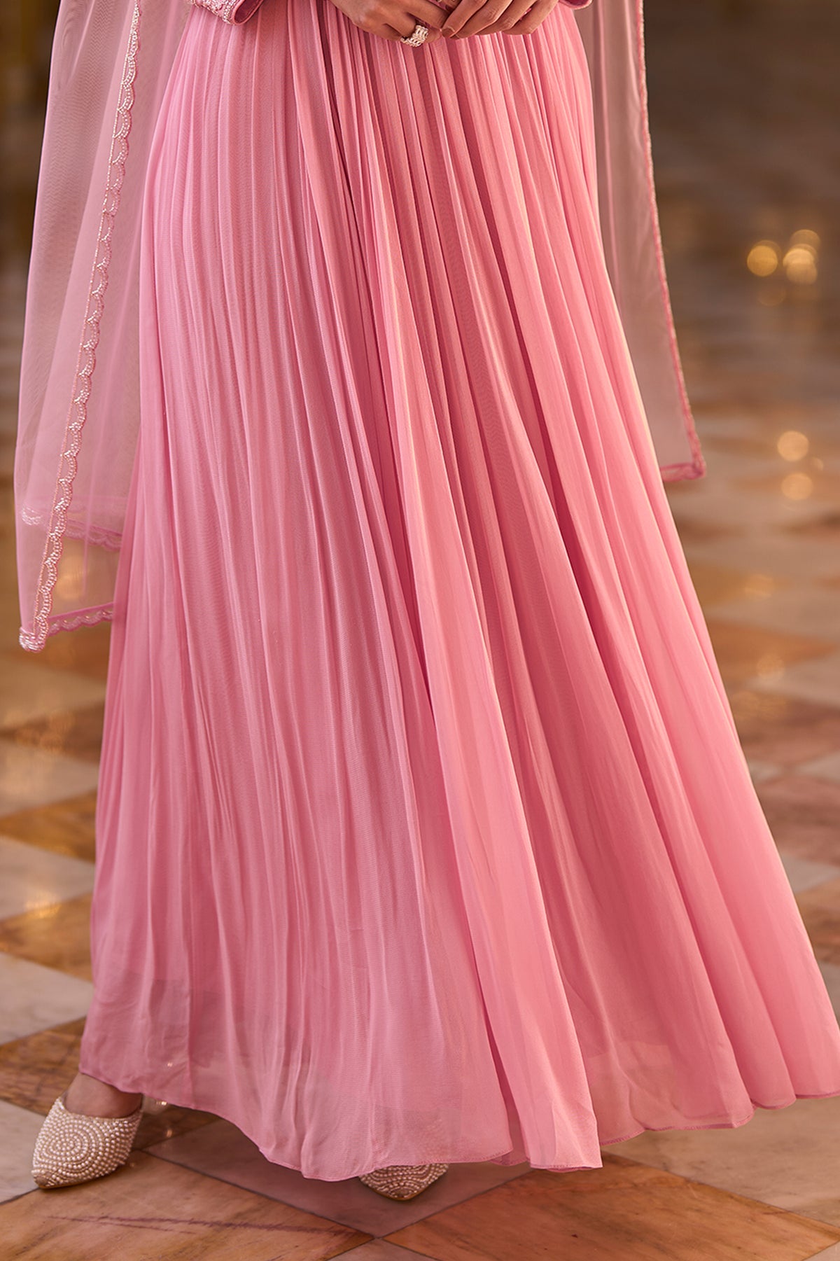 Rose Pink Readymade Georgette Gown With Dupatta-SAR13242_5_SareeButa.com