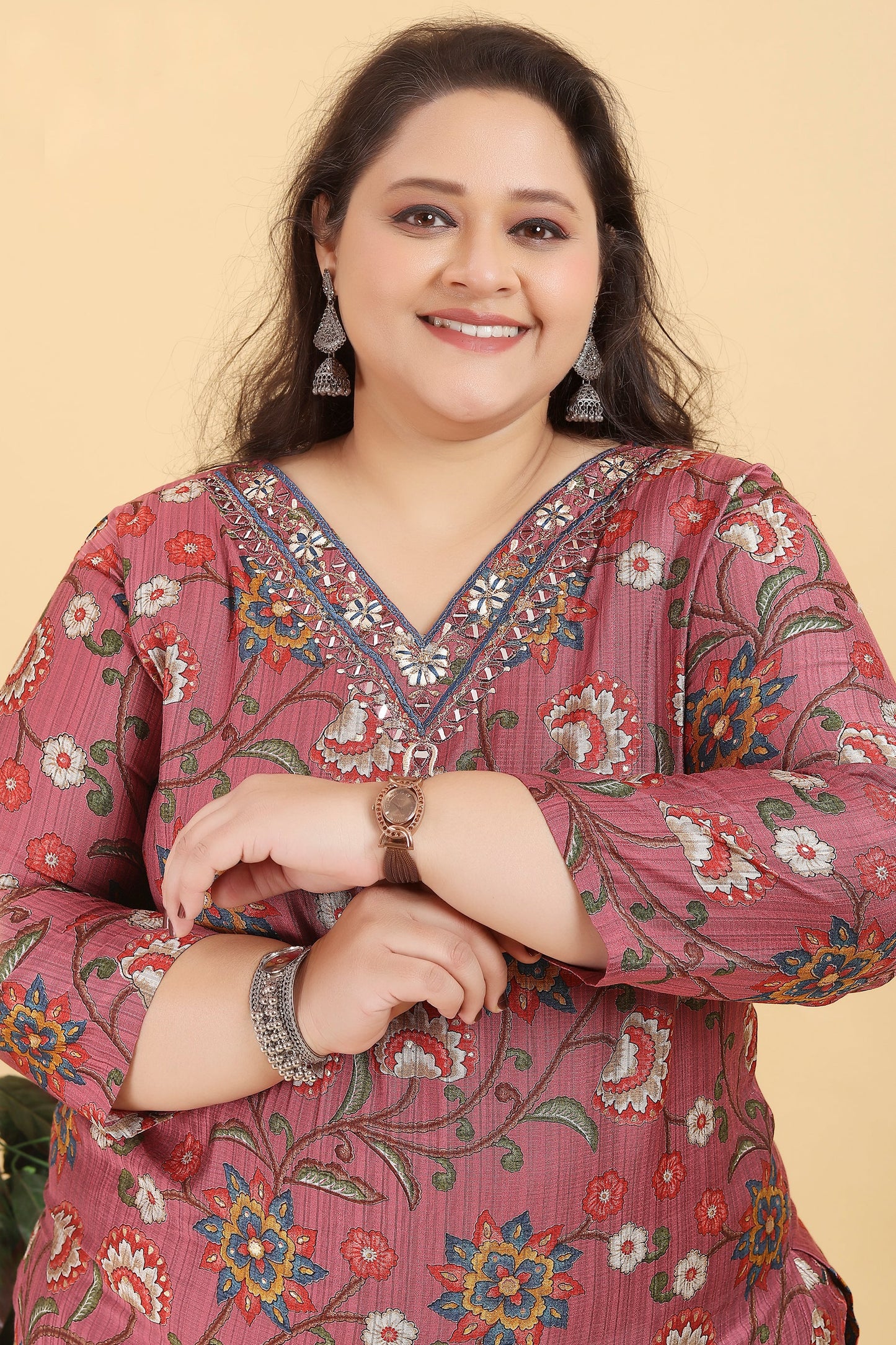 Rose Pink Readymade Viscose Suit-SAR11764_3_SareeButa.com