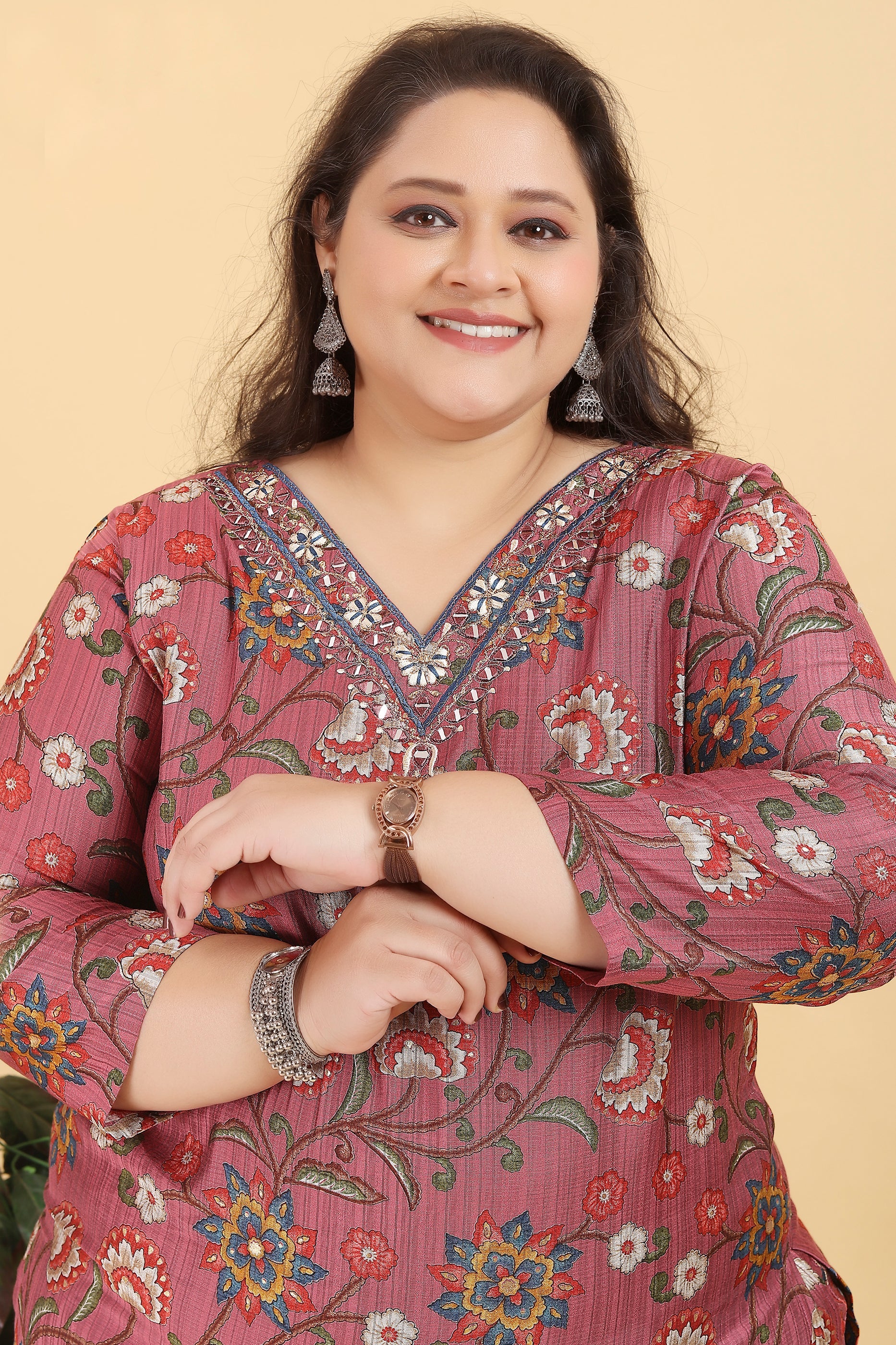 Rose Pink Readymade Viscose Suit-SAR11764_3_SareeButa.com