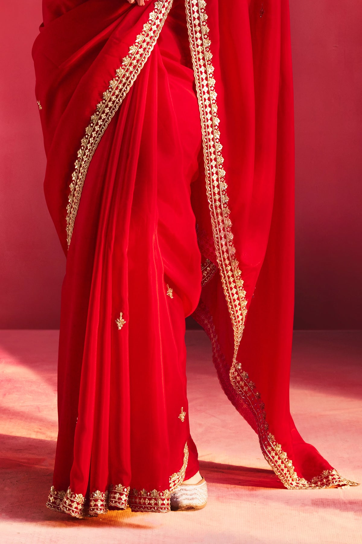 Rosette Red Embroidered Silk Saree-SAR13305_6_SareeButa.com