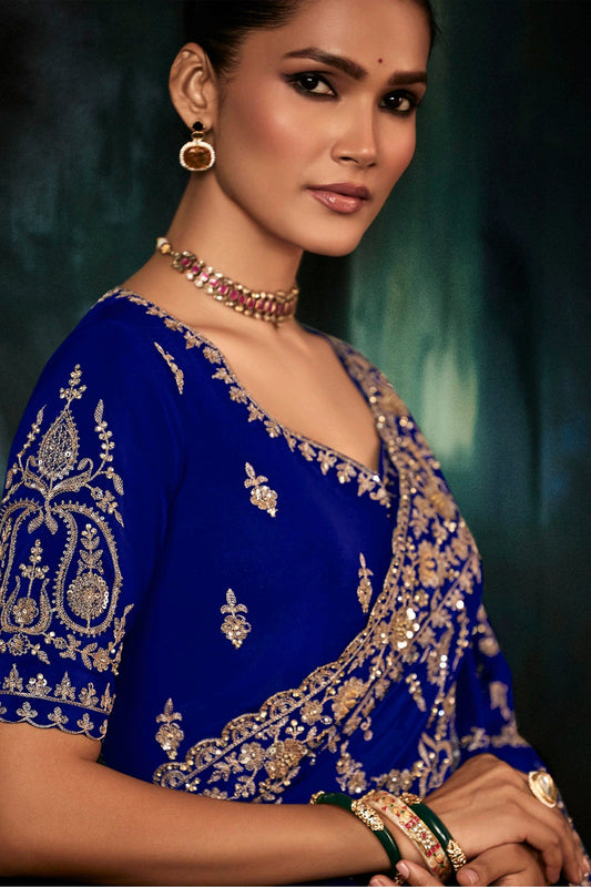Royal Blue Embroidered Crepe Silk Saree-SAR11118_2_SareeButa.com