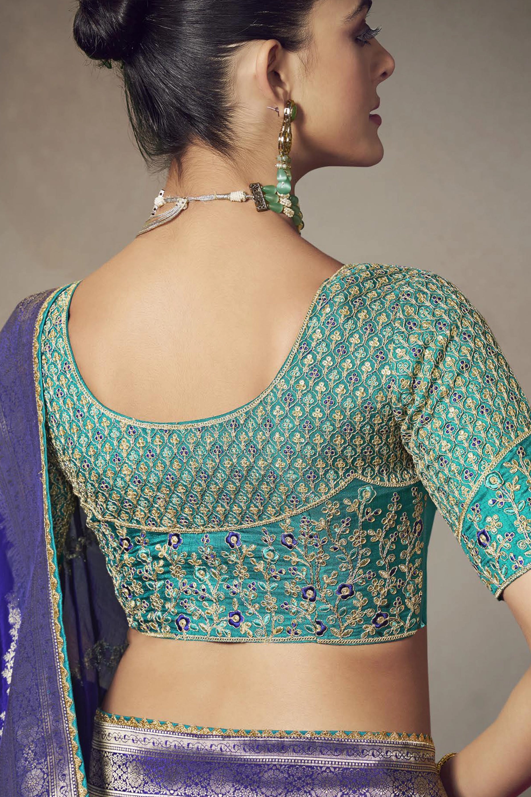 Royal Blue Woven Silk Saree-SAR11600_3_SareeButa.com