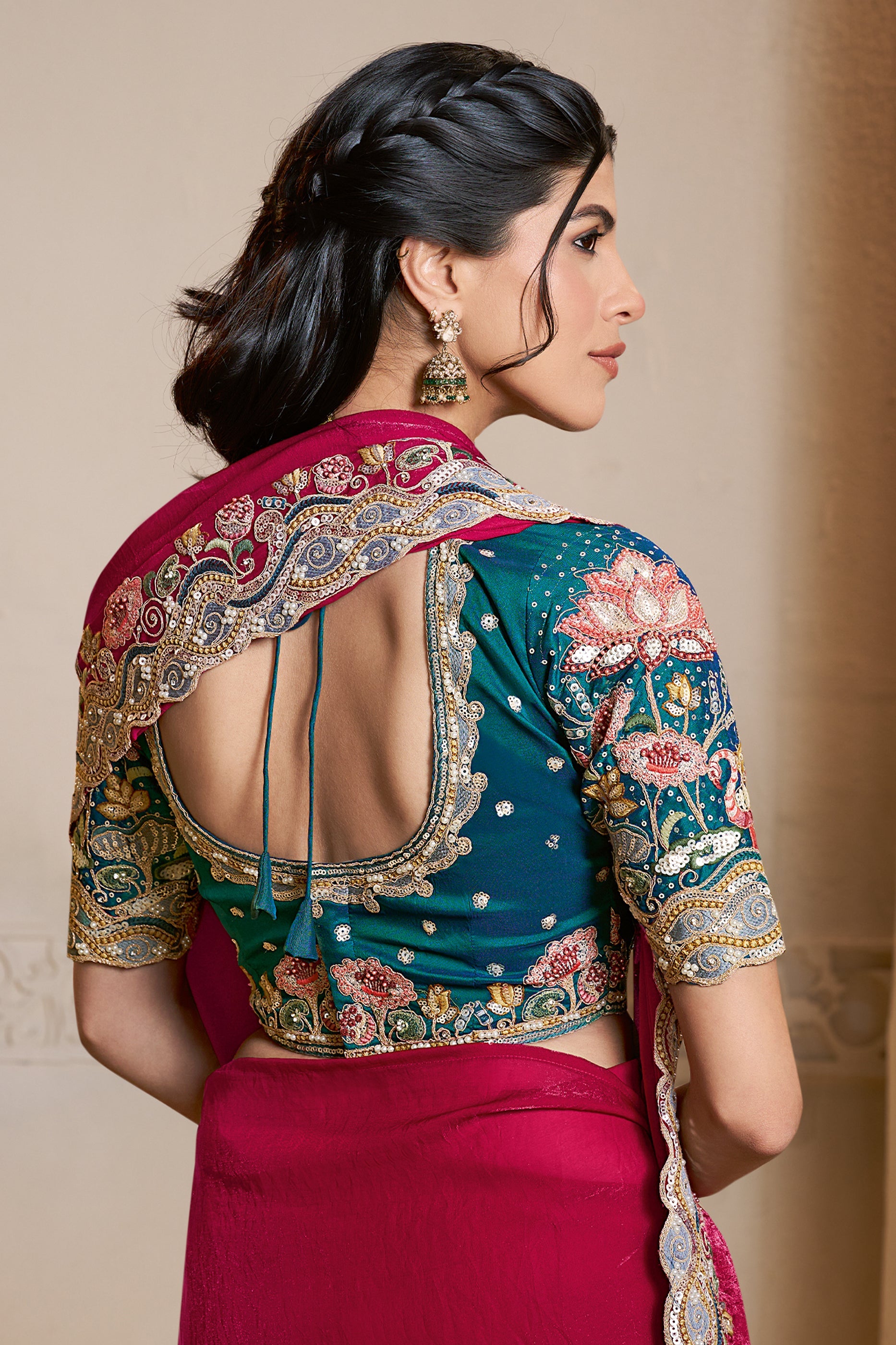 Ruby Pink Embroidered Satin Silk Saree-SAR10872_3_SareeButa.com